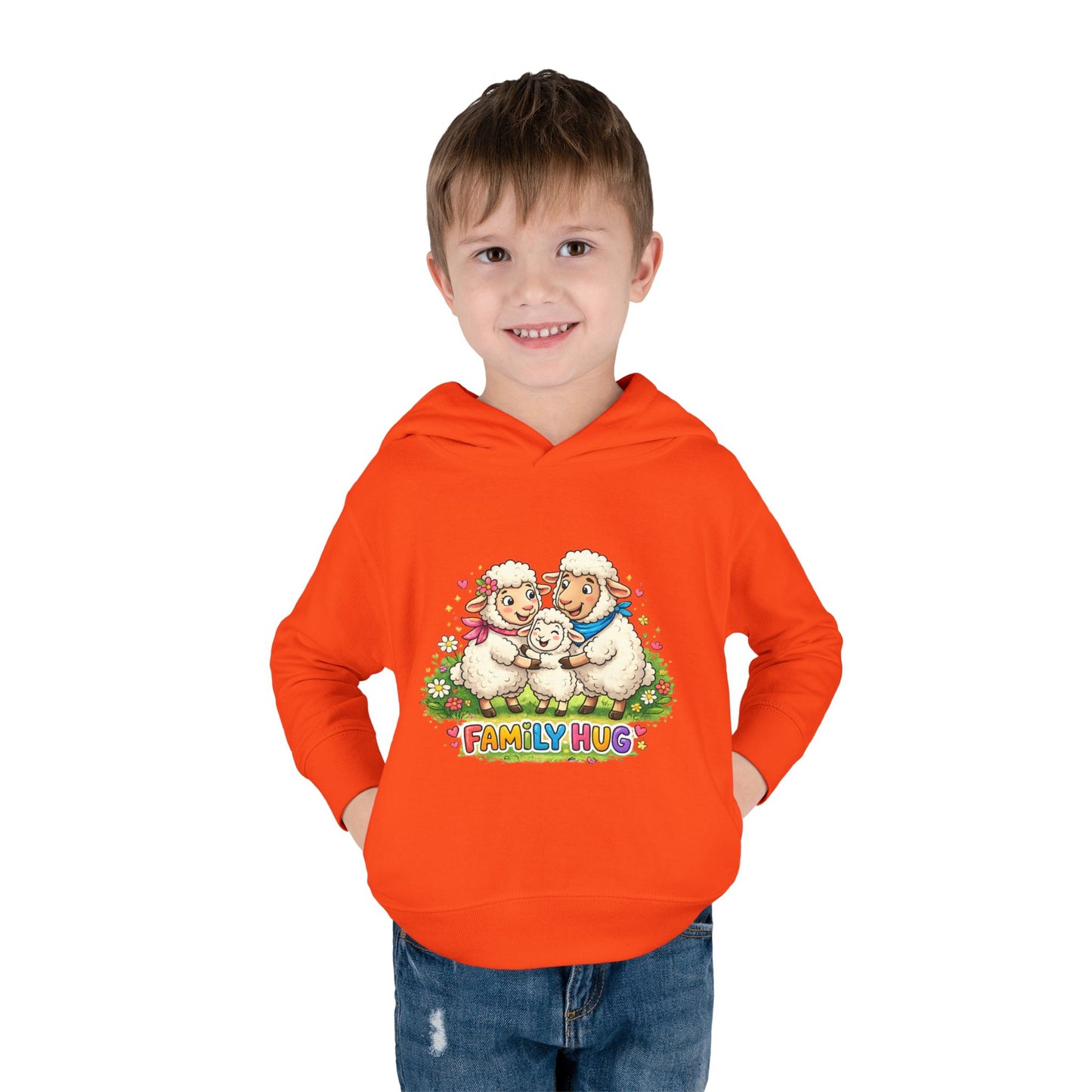 Family Hug Lamb Toddler Pullover Fleece Hoodie