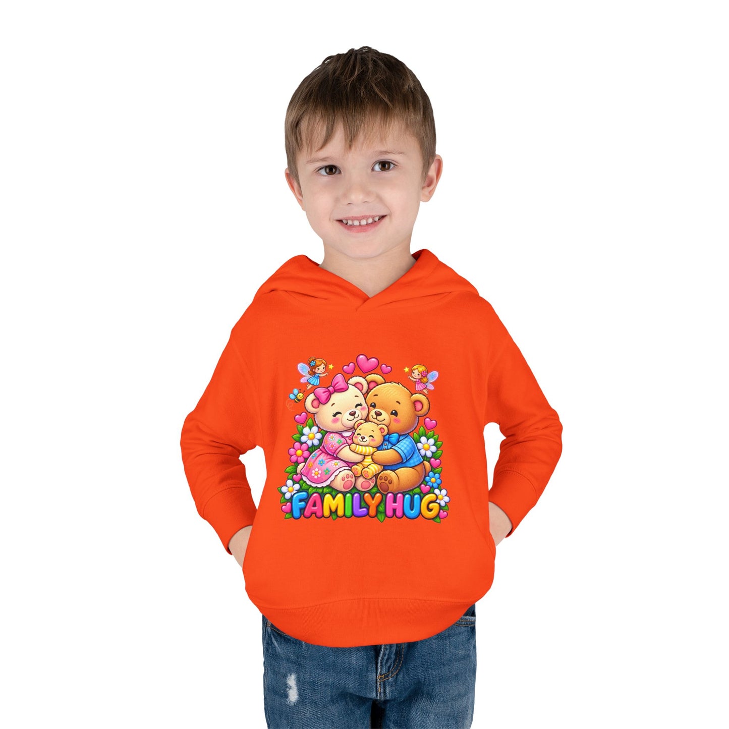 Family Hug Teddy Toddler Pullover Fleece Hoodie