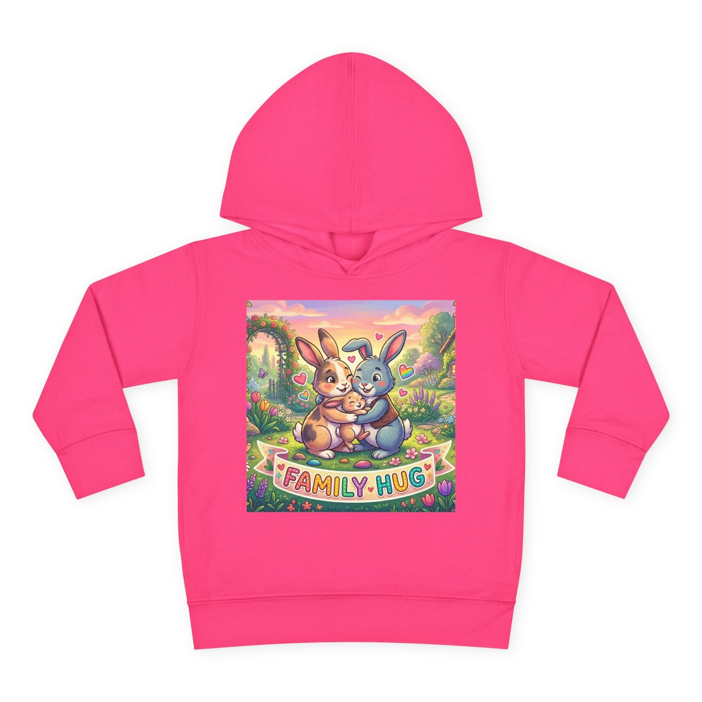 Family Hug Bunny Toddler Pullover Fleece Hoodie