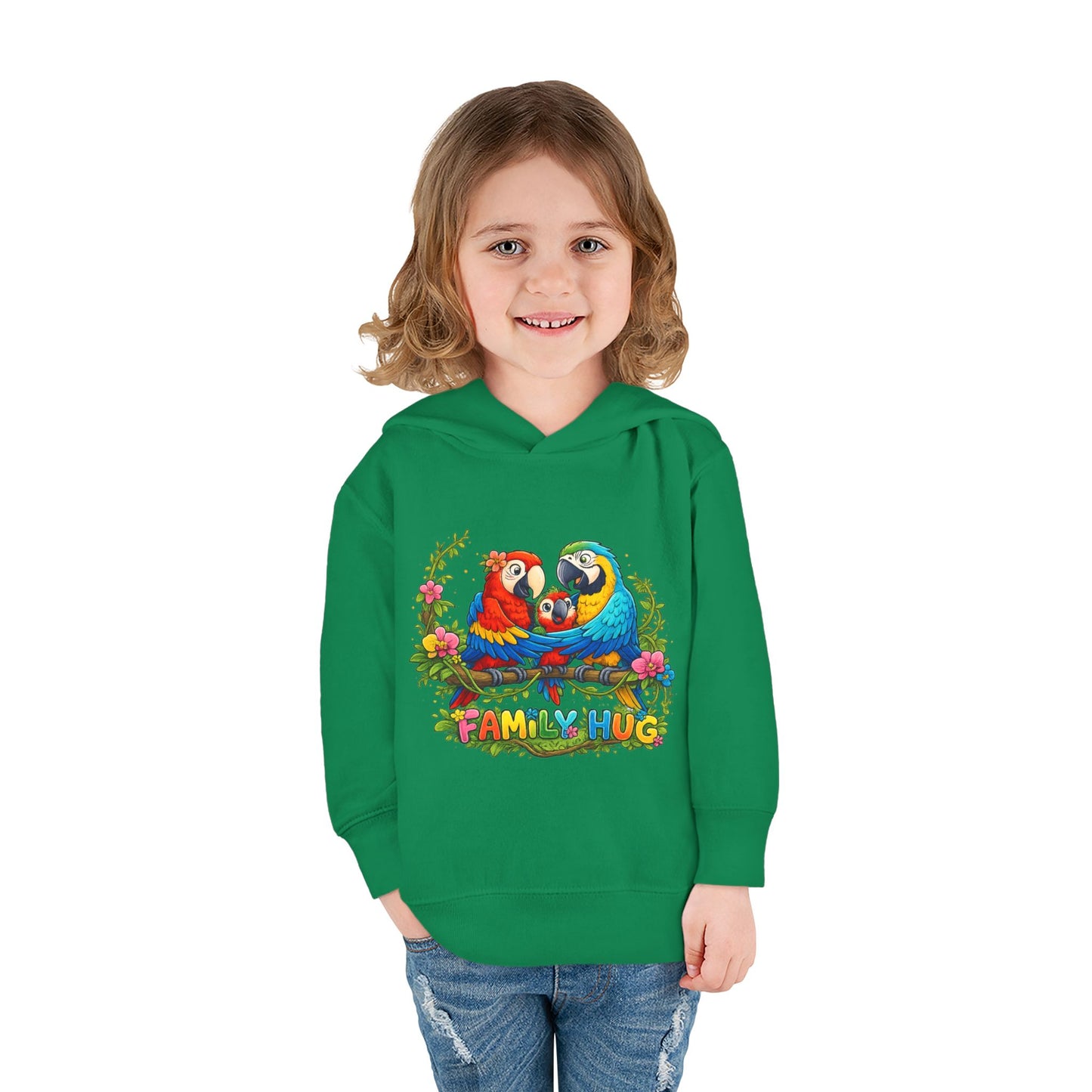 Family Hug Macaw Toddler Pullover Fleece Hoodie