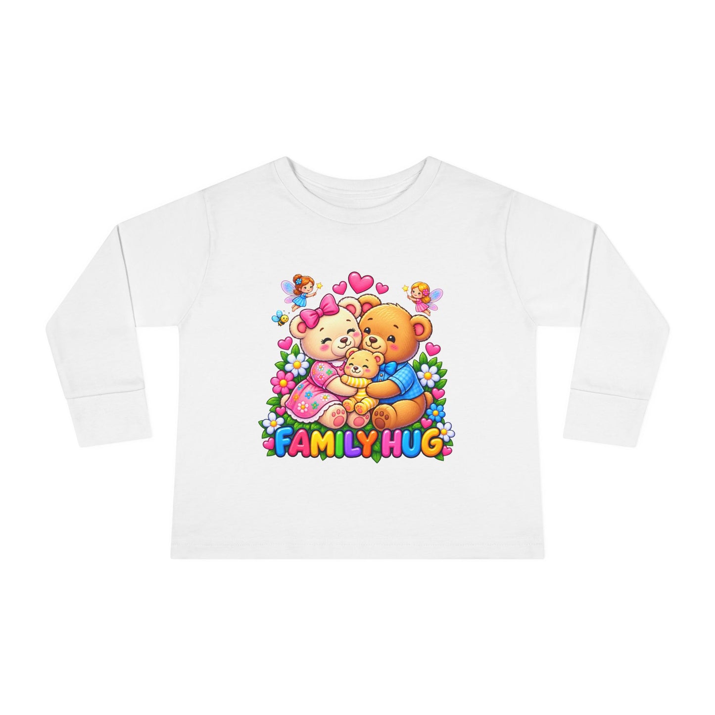 Family Hug Teddy Toddler Long Sleeve Tee