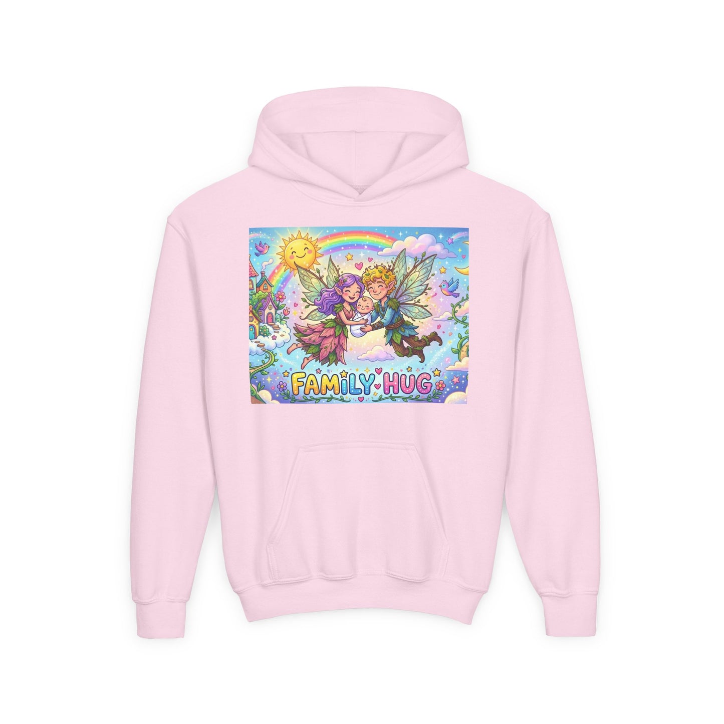 Family Hug Fairy Youth Heavy Blend Hooded Sweatshirt