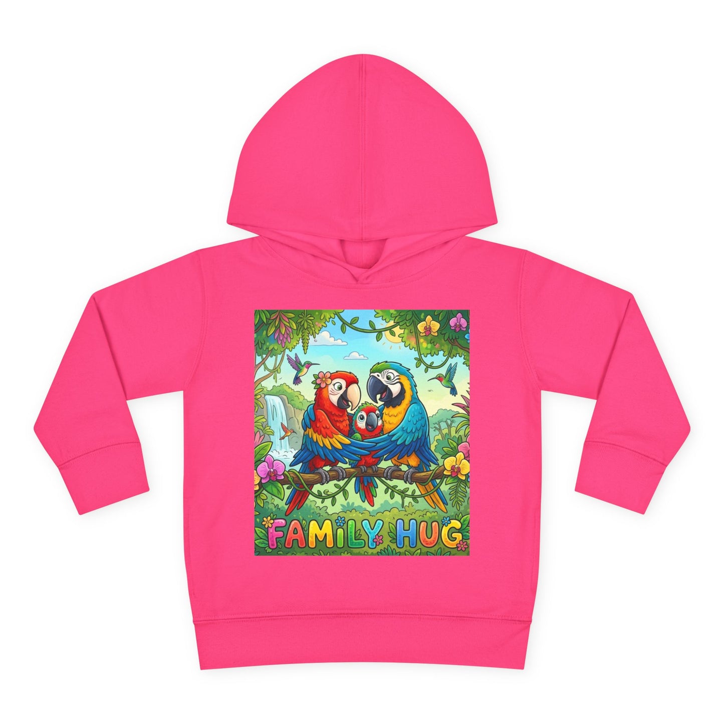 Family Hug Macaw Toddler Pullover Fleece Hoodie