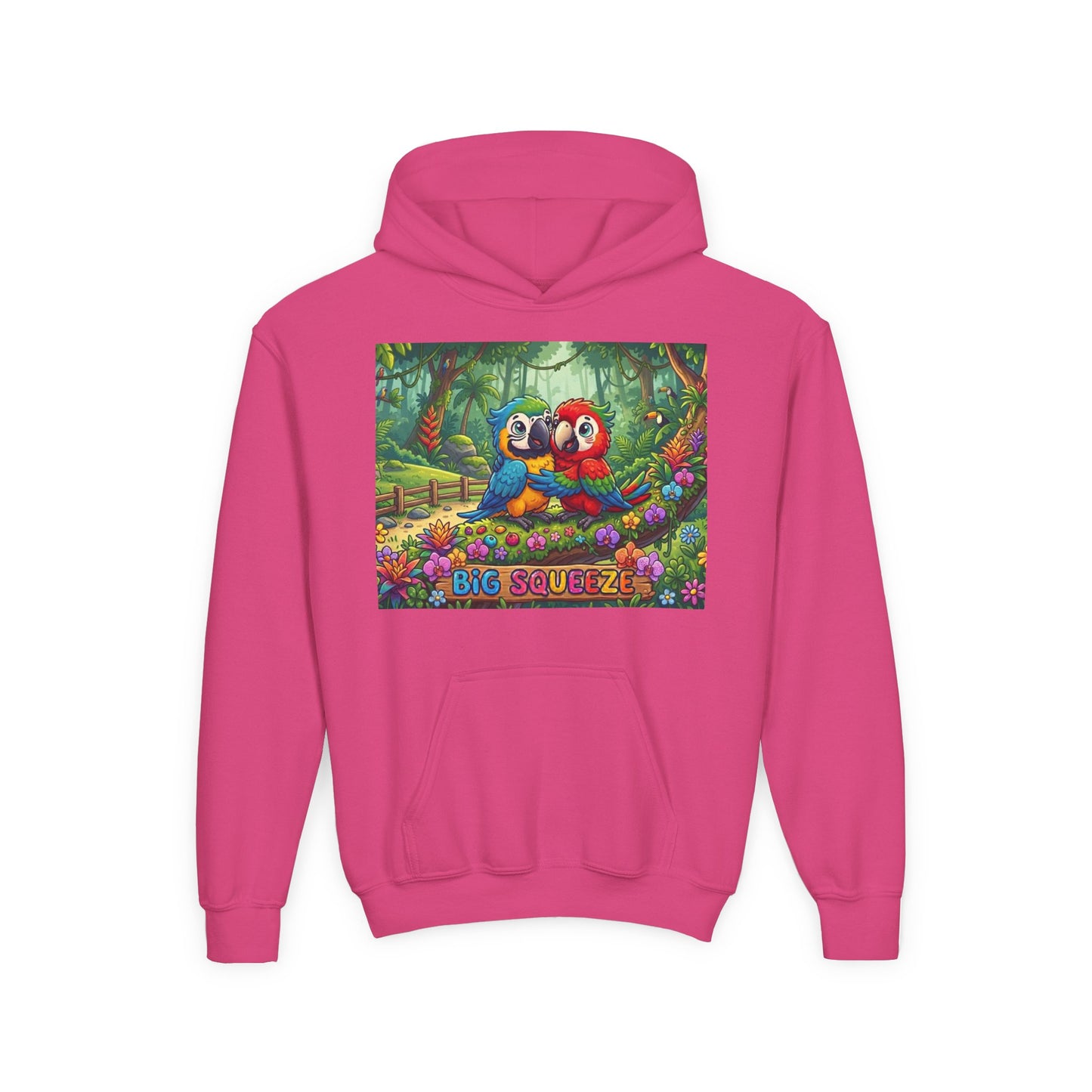 Big Squeeze Macaw Youth Heavy Blend Hooded Sweatshirt