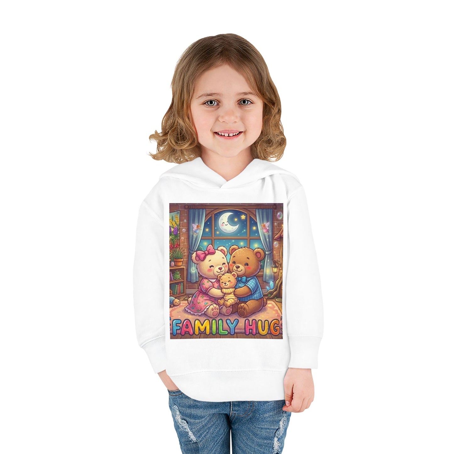 Family Hug Teddy Toddler Pullover Fleece Hoodie