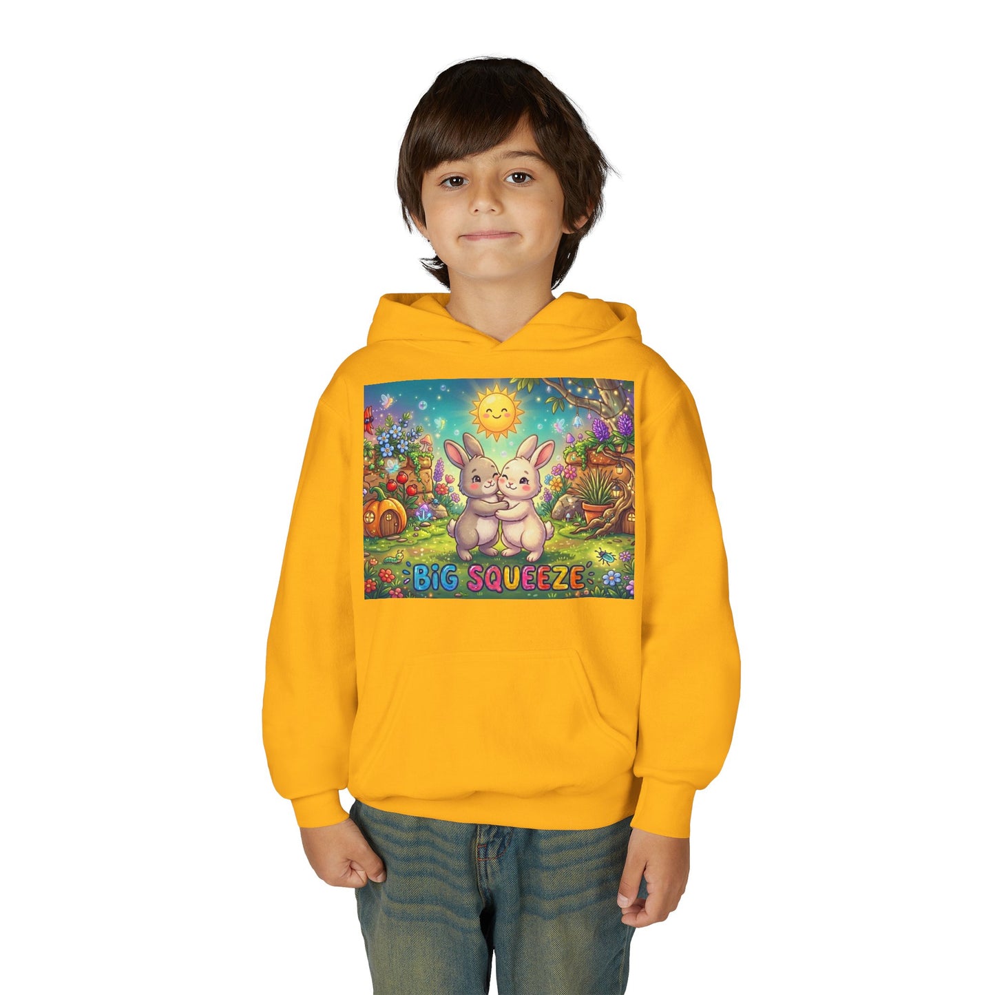 Big Squeeze Bunny Youth Heavy Blend Hooded Sweatshirt