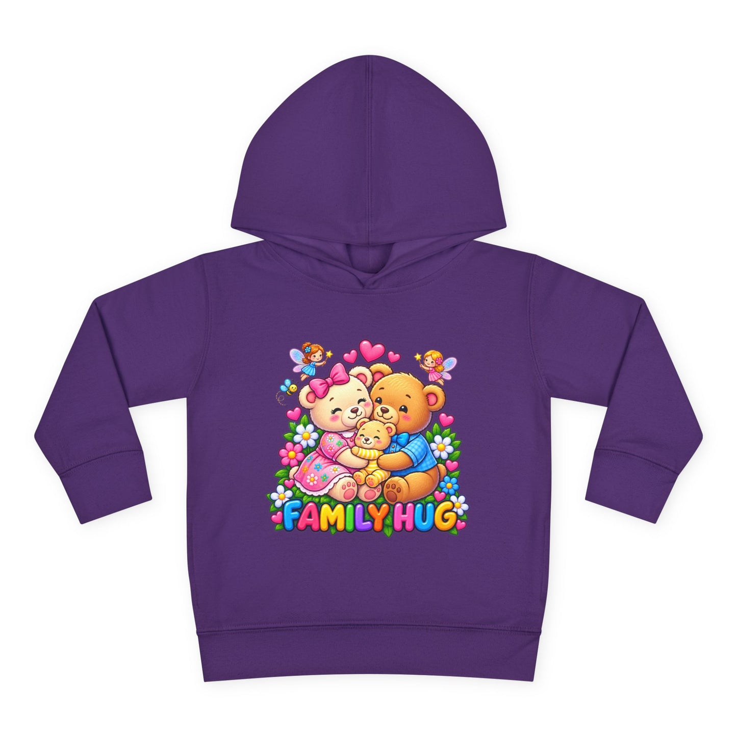 Family Hug Teddy Toddler Pullover Fleece Hoodie