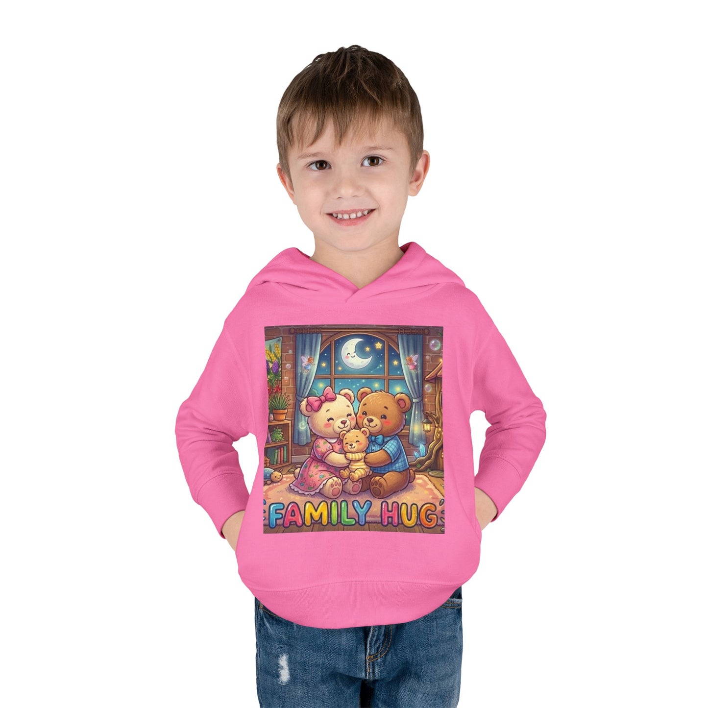 Family Hug Teddy Toddler Pullover Fleece Hoodie