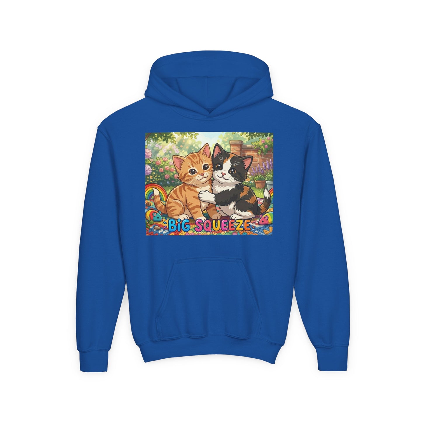 Big Squeeze Kitten Youth Heavy Blend Hooded Sweatshirt