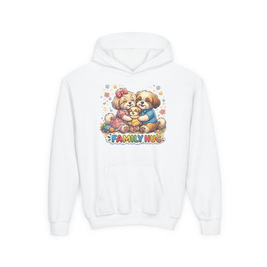 Family Hug Shih Tzu Youth Heavy Blend Hooded Sweatshirt
