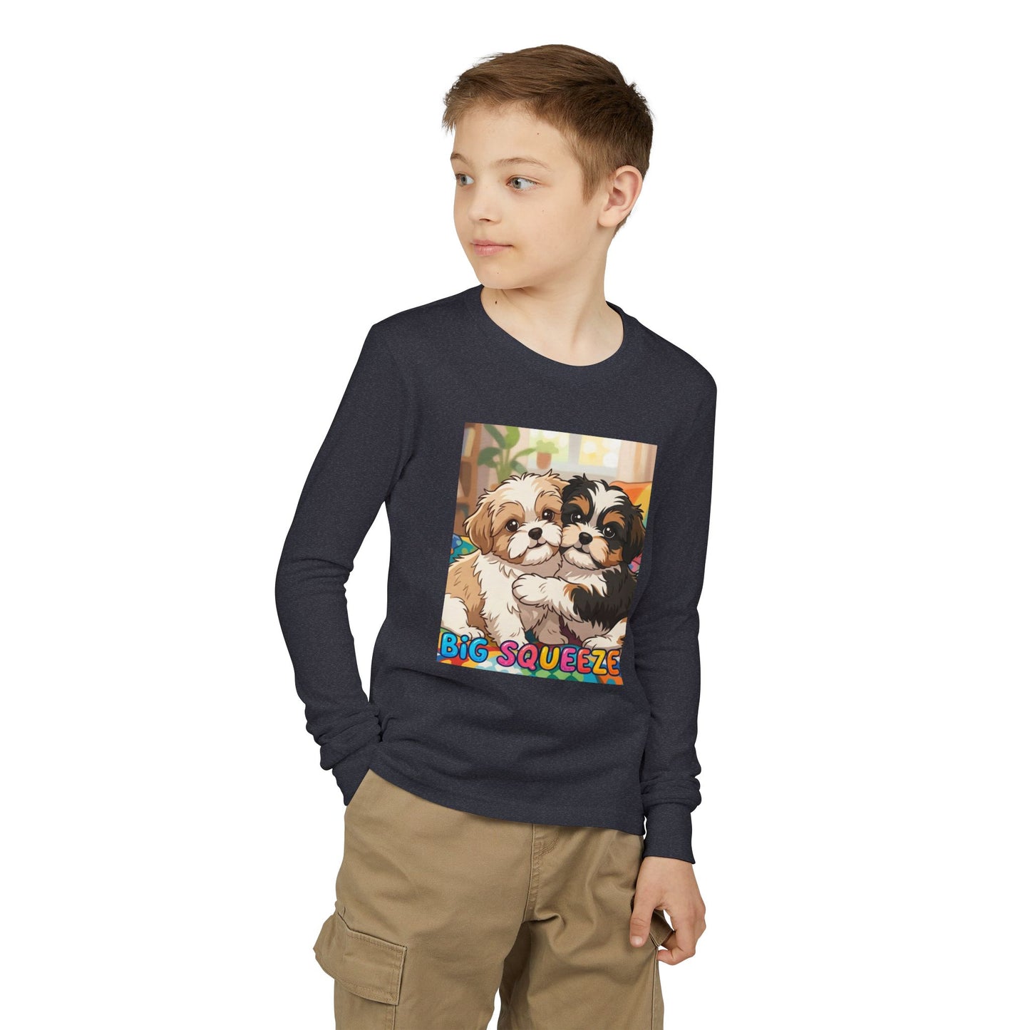 Big Squeeze Shih Tzu Youth Jersey Long Sleeve Tee