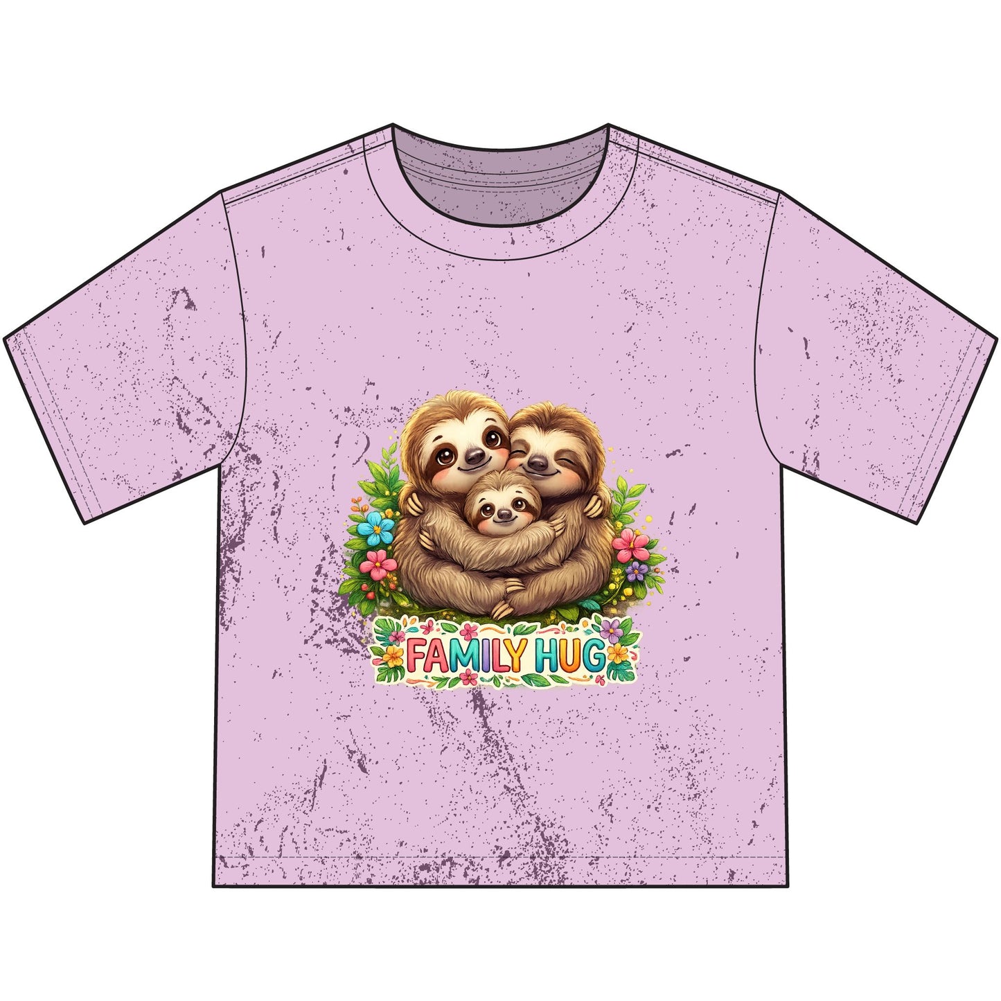 Family Hug Sloth Heavyweight Color Blast Youth T-Shirt