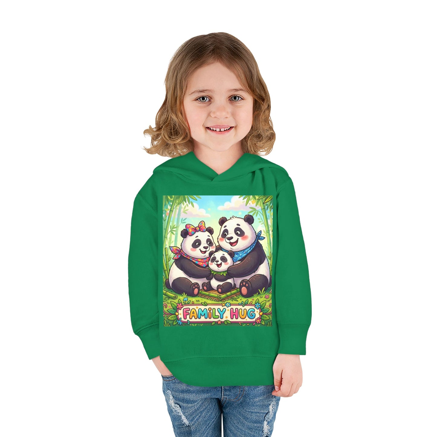Family Hug Panda Toddler Pullover Fleece Hoodie