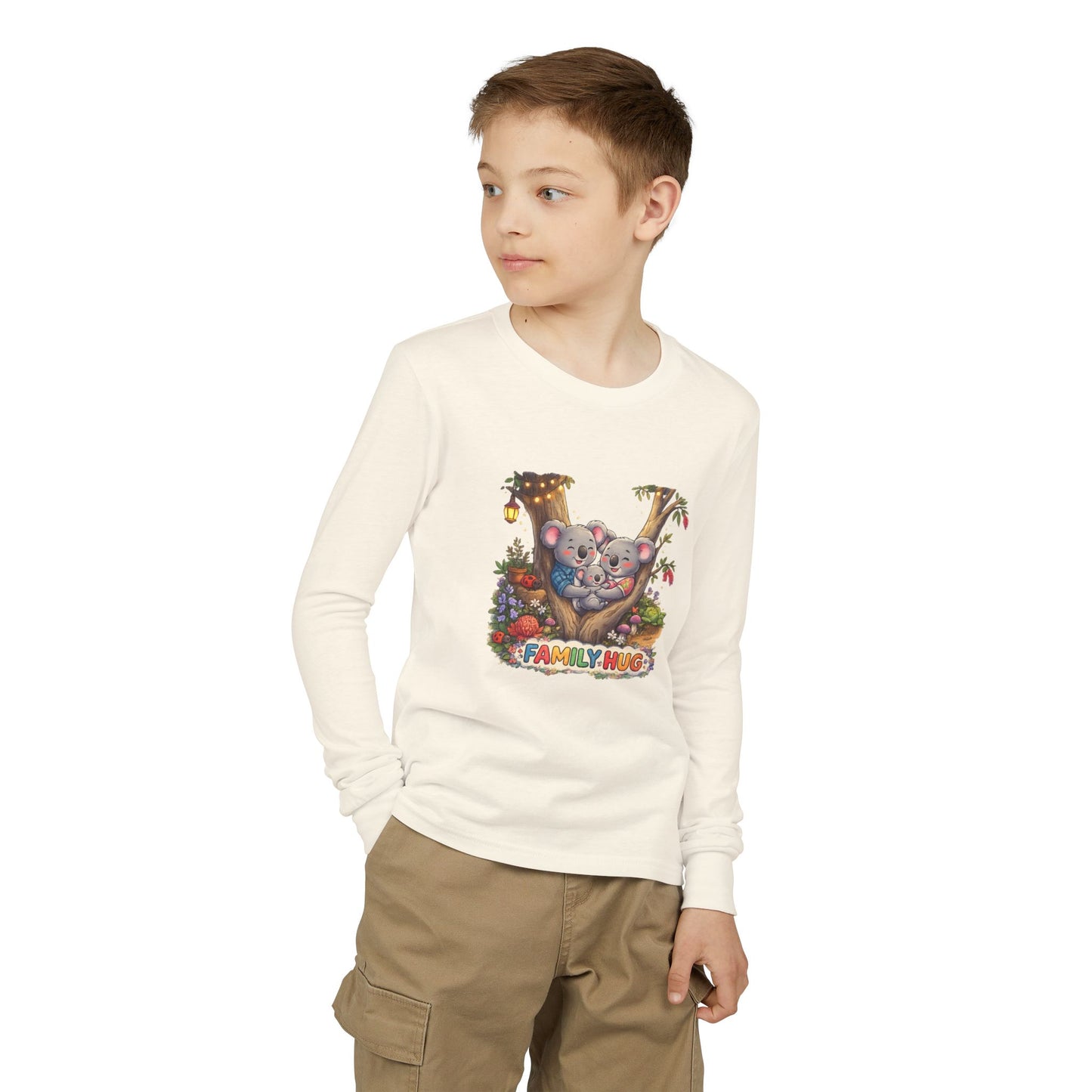 Family Hug Koala Youth Jersey Long Sleeve Tee