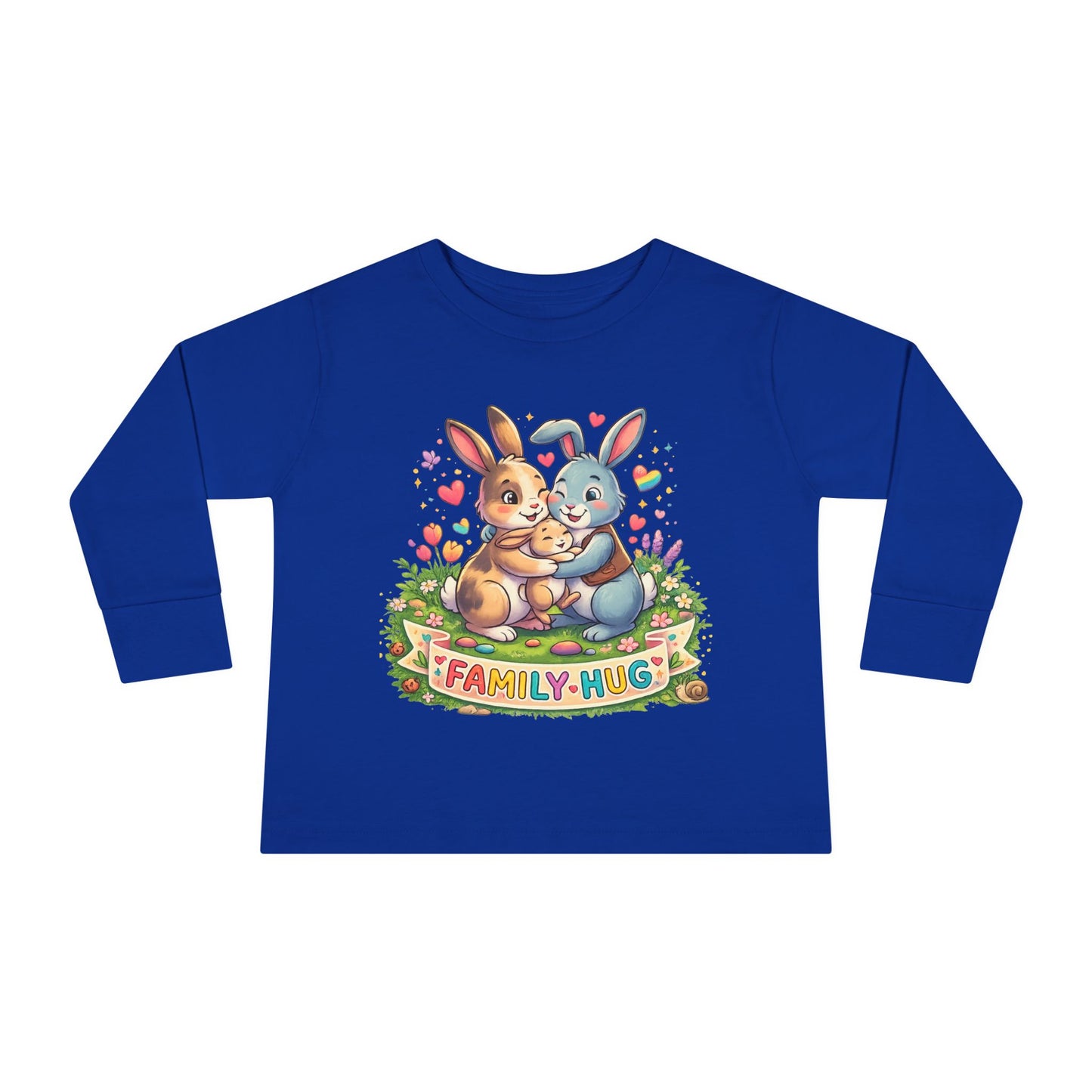 Family Hug Bunny Toddler Long Sleeve Tee