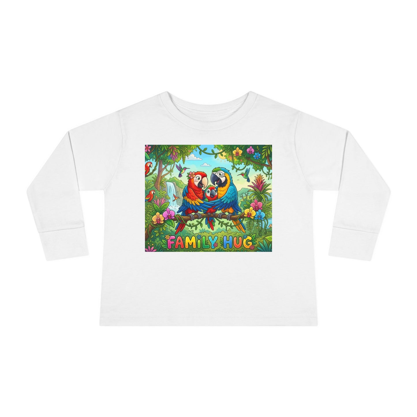 Family Hug Macaw Toddler Long Sleeve Tee