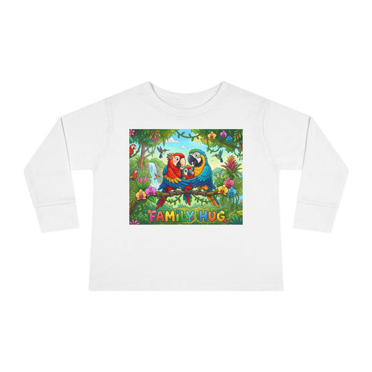 Family Hug Macaw Toddler Long Sleeve Tee