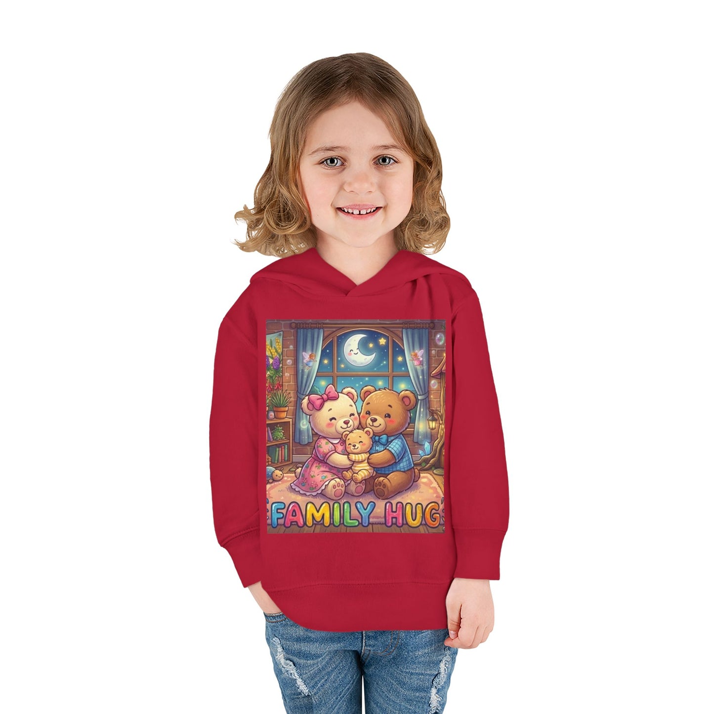 Family Hug Teddy Toddler Pullover Fleece Hoodie