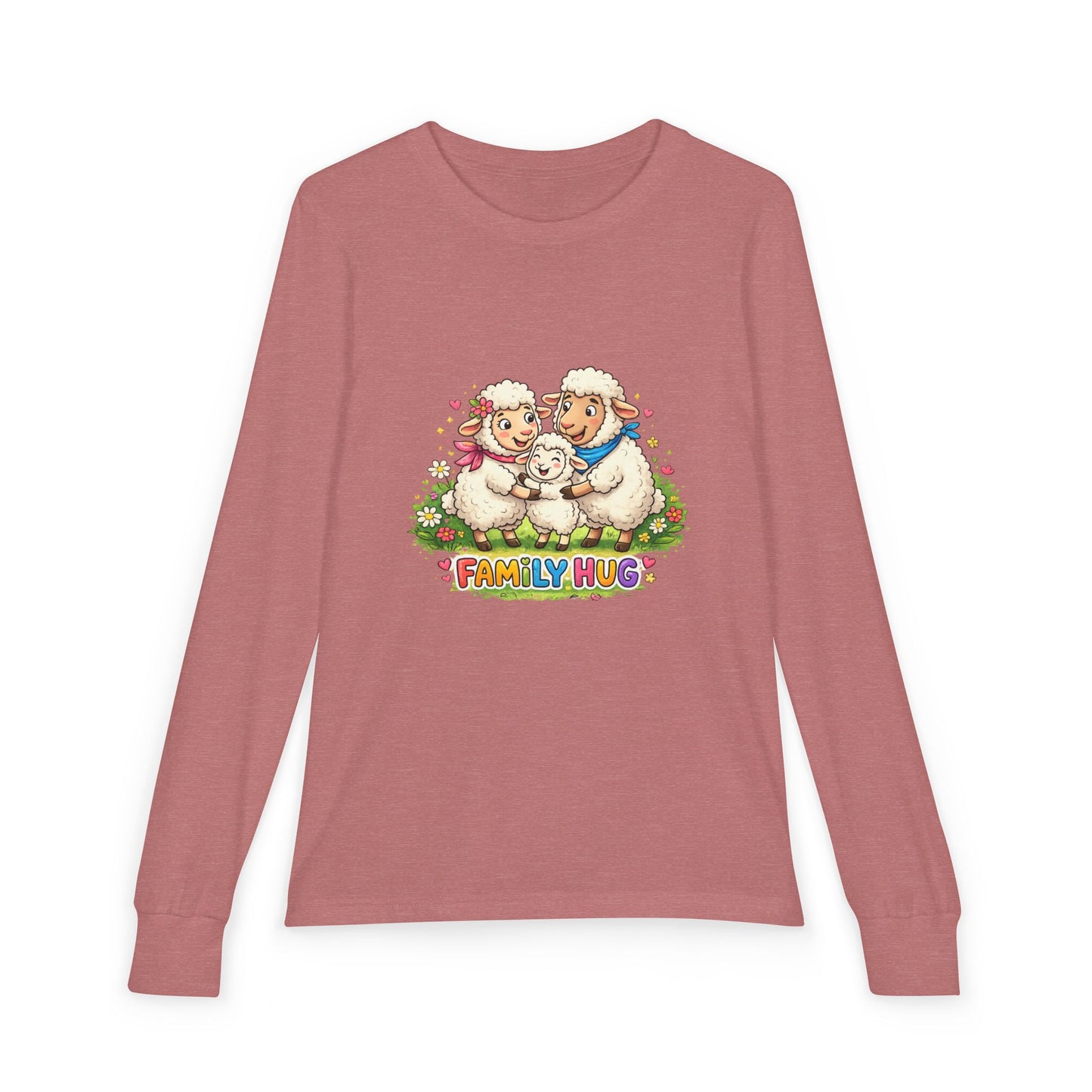 Family Hug Lamb Youth Jersey Long Sleeve Tee