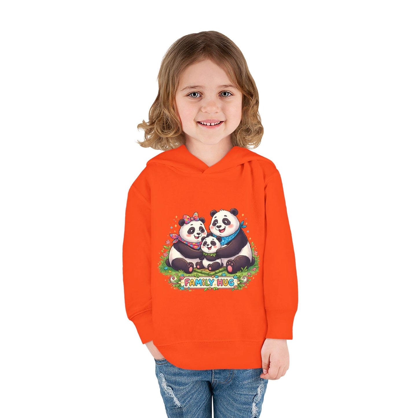 Family Hug Panda Toddler Pullover Fleece Hoodie