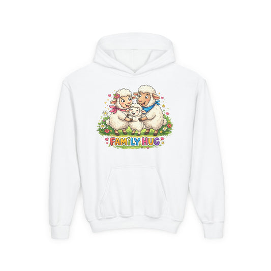 Family Hug Lamb Youth Heavy Blend Hooded Sweatshirt