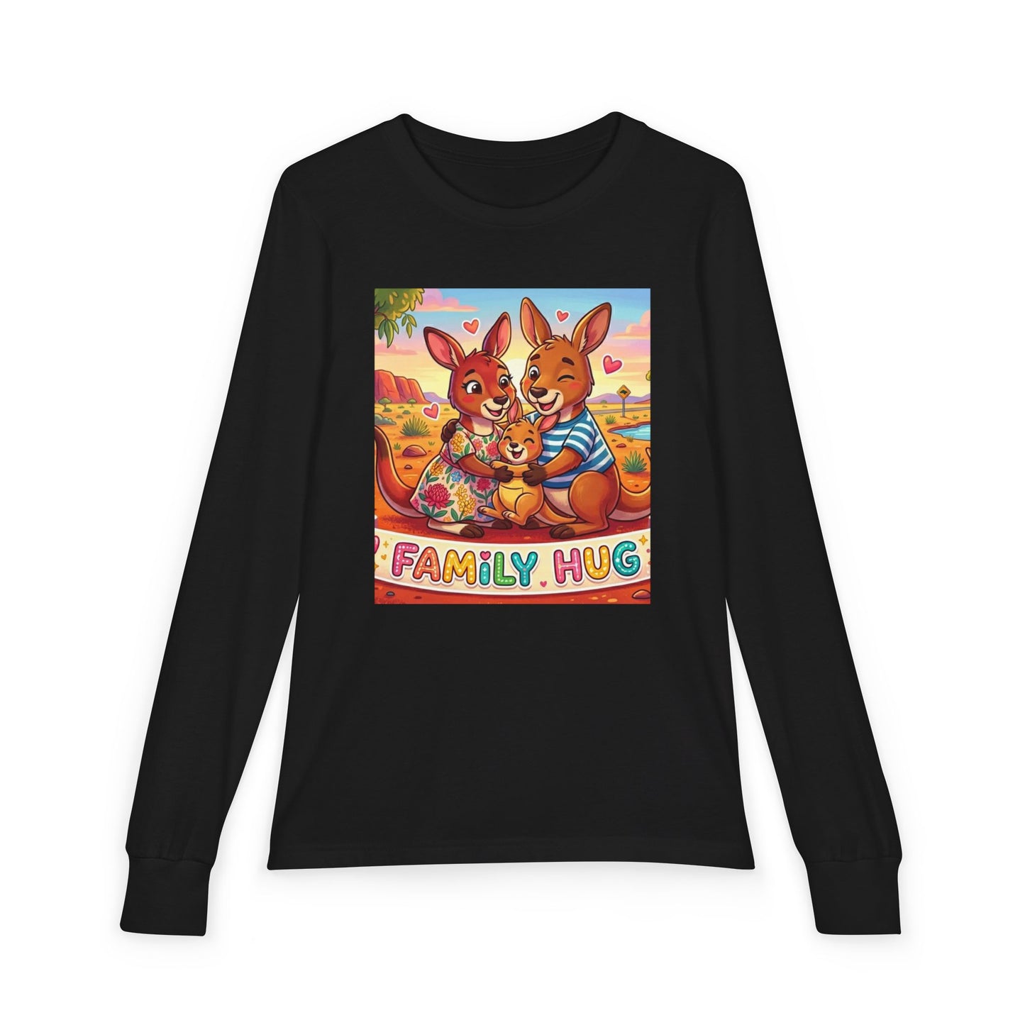 Family Hug Kangaroo Youth Jersey Long Sleeve Tee