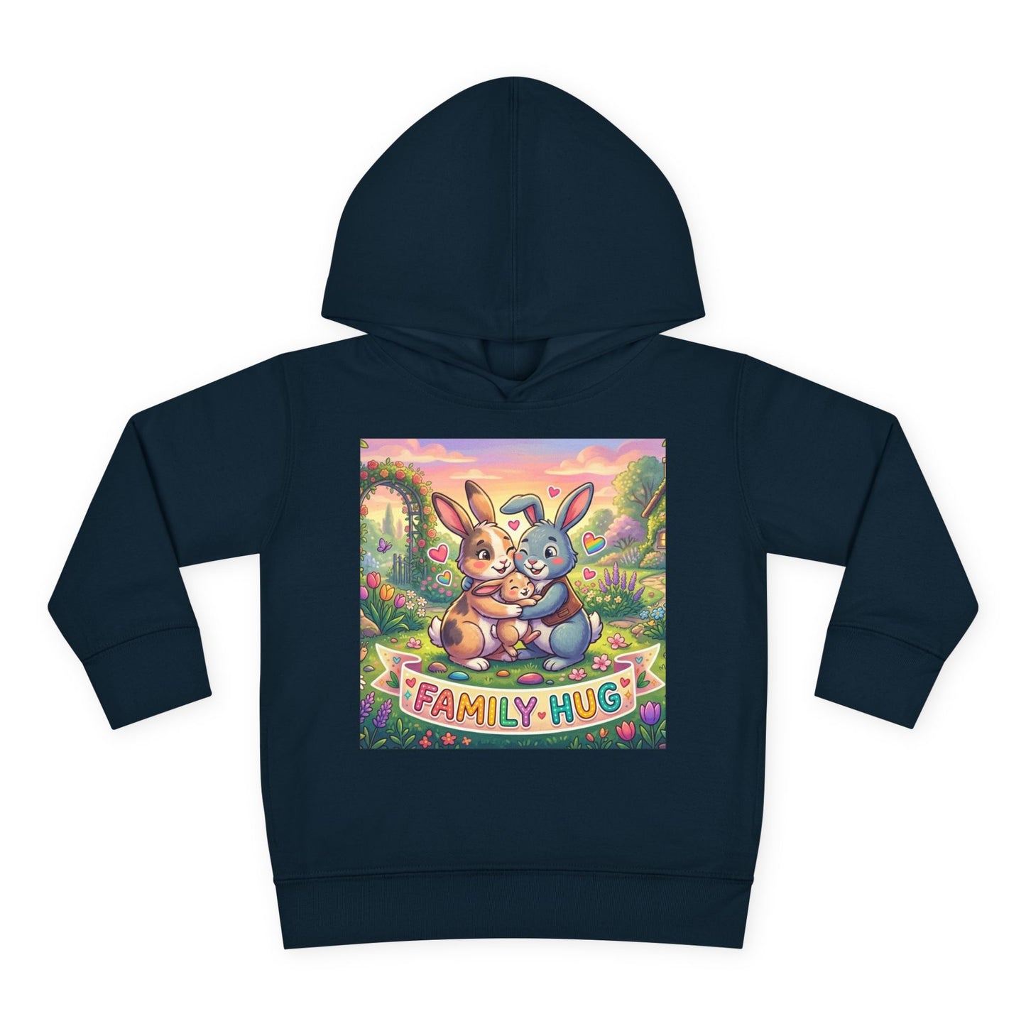 Family Hug Bunny Toddler Pullover Fleece Hoodie