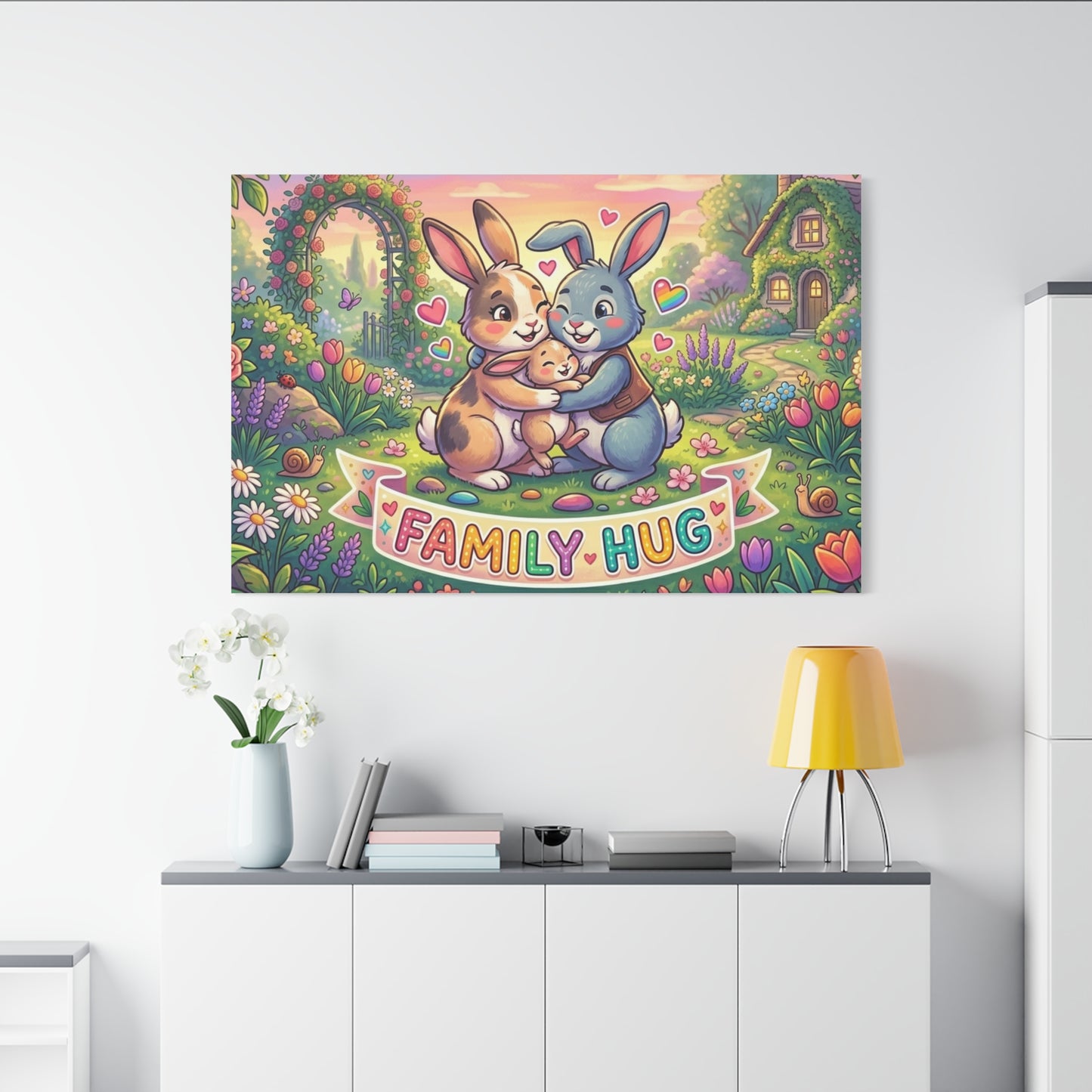 Family Hug Bunny Classic Canvas