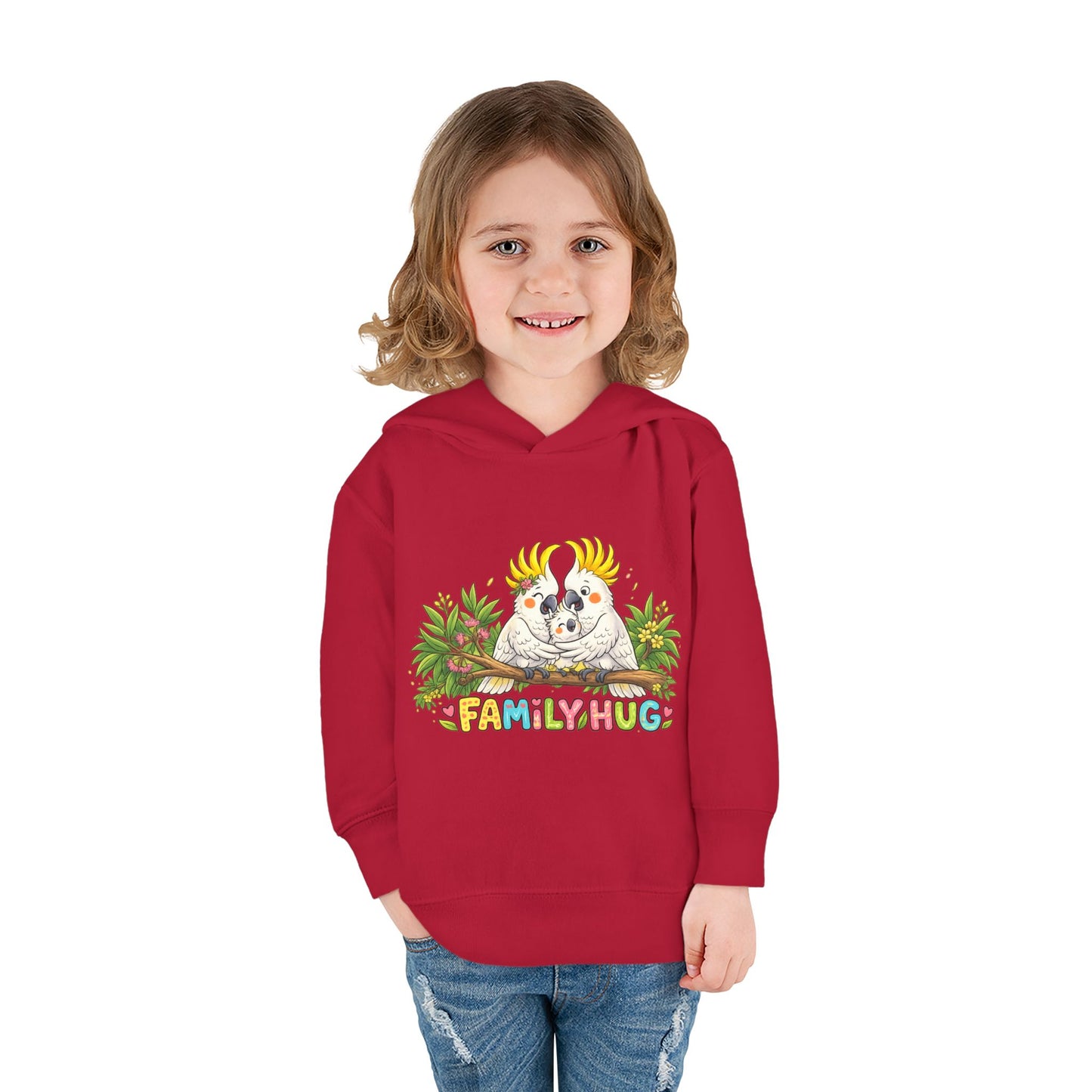 Family Hug Cockatoo Toddler Pullover Fleece Hoodie