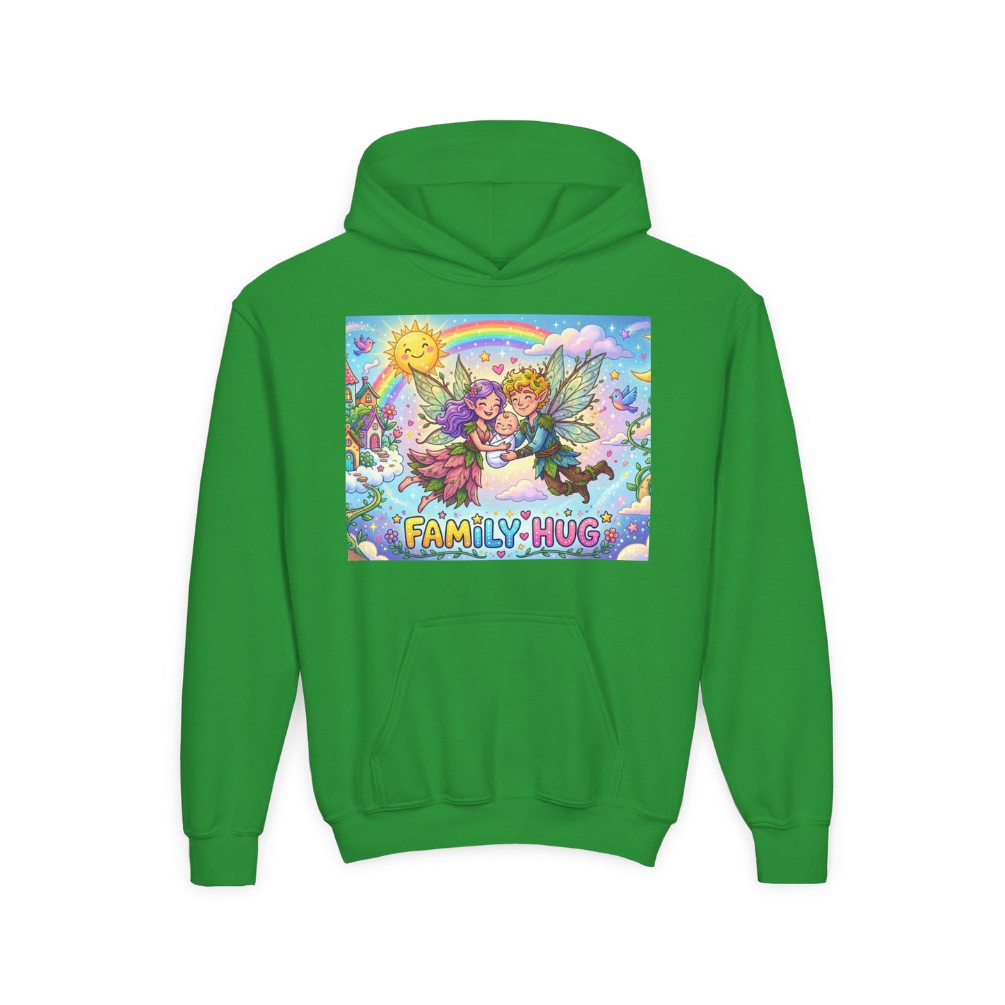 Family Hug Fairy Youth Heavy Blend Hooded Sweatshirt