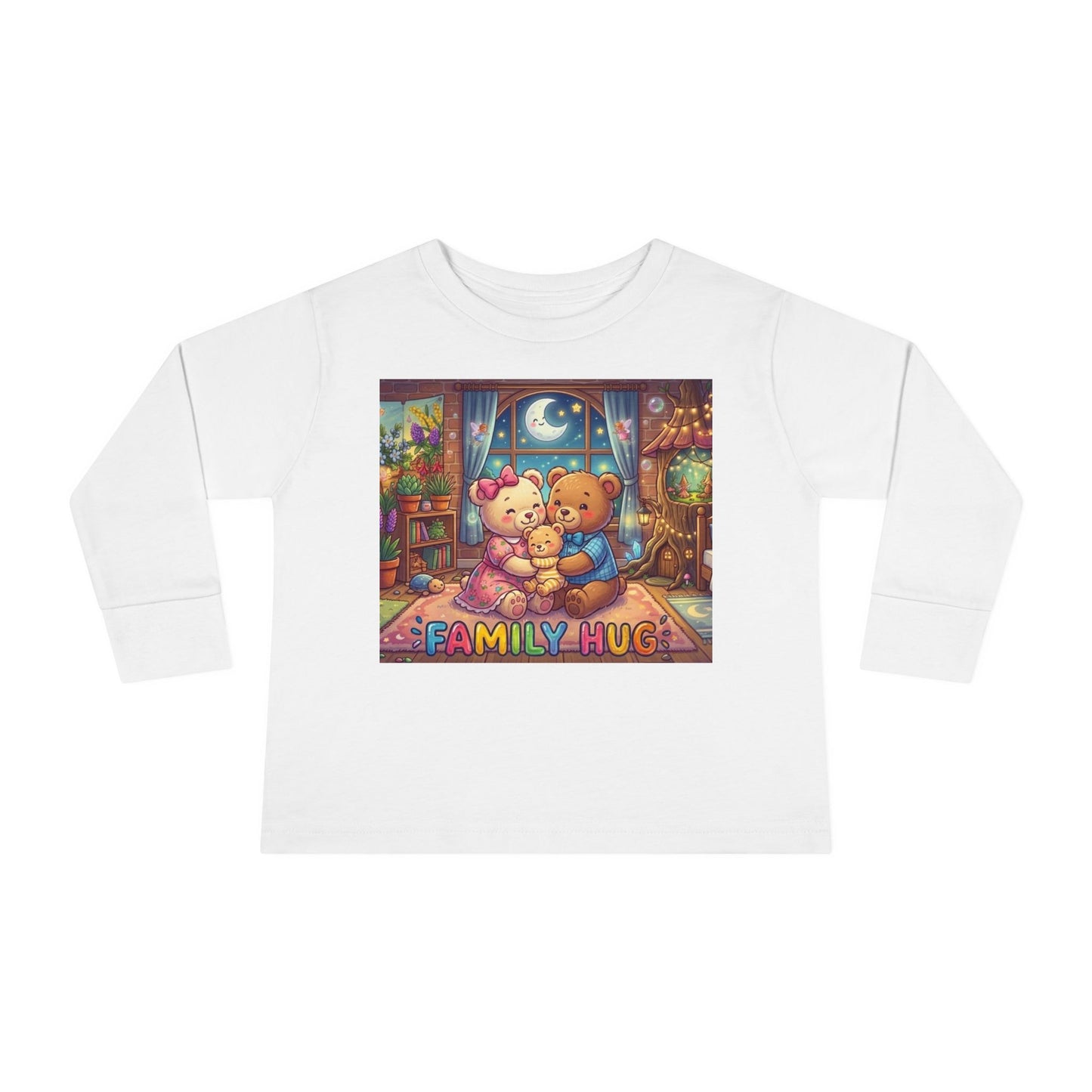 Family Hug Teddy Toddler Long Sleeve Tee