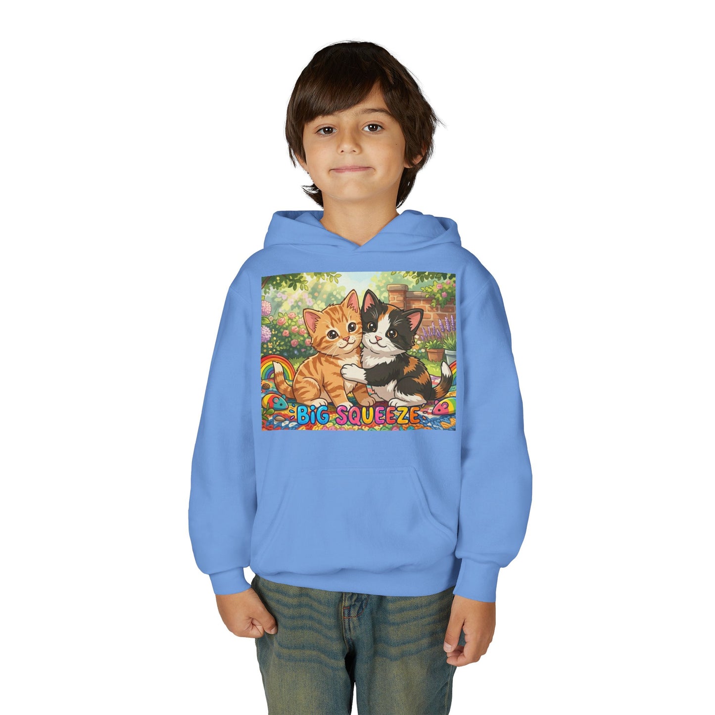 Big Squeeze Kitten Youth Heavy Blend Hooded Sweatshirt