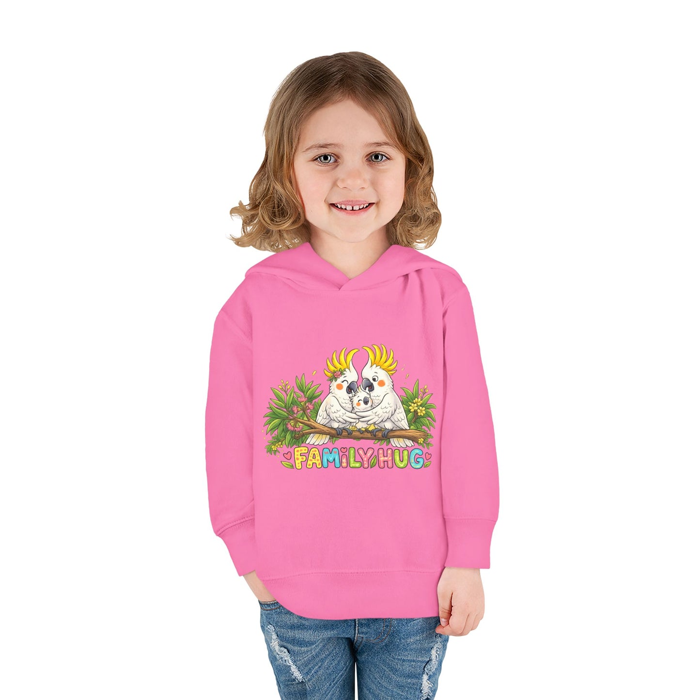 Family Hug Cockatoo Toddler Pullover Fleece Hoodie