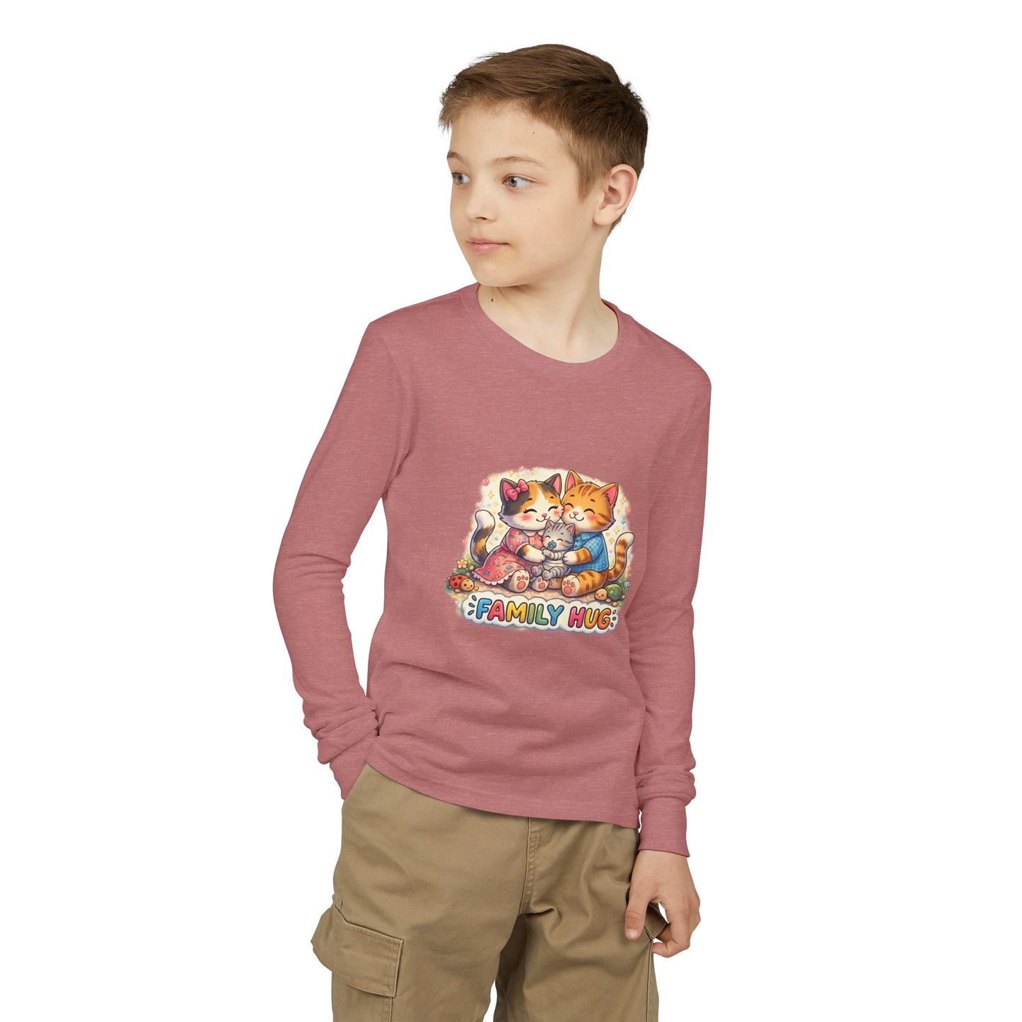 Family Hug Kitten Youth Jersey Long Sleeve Tee
