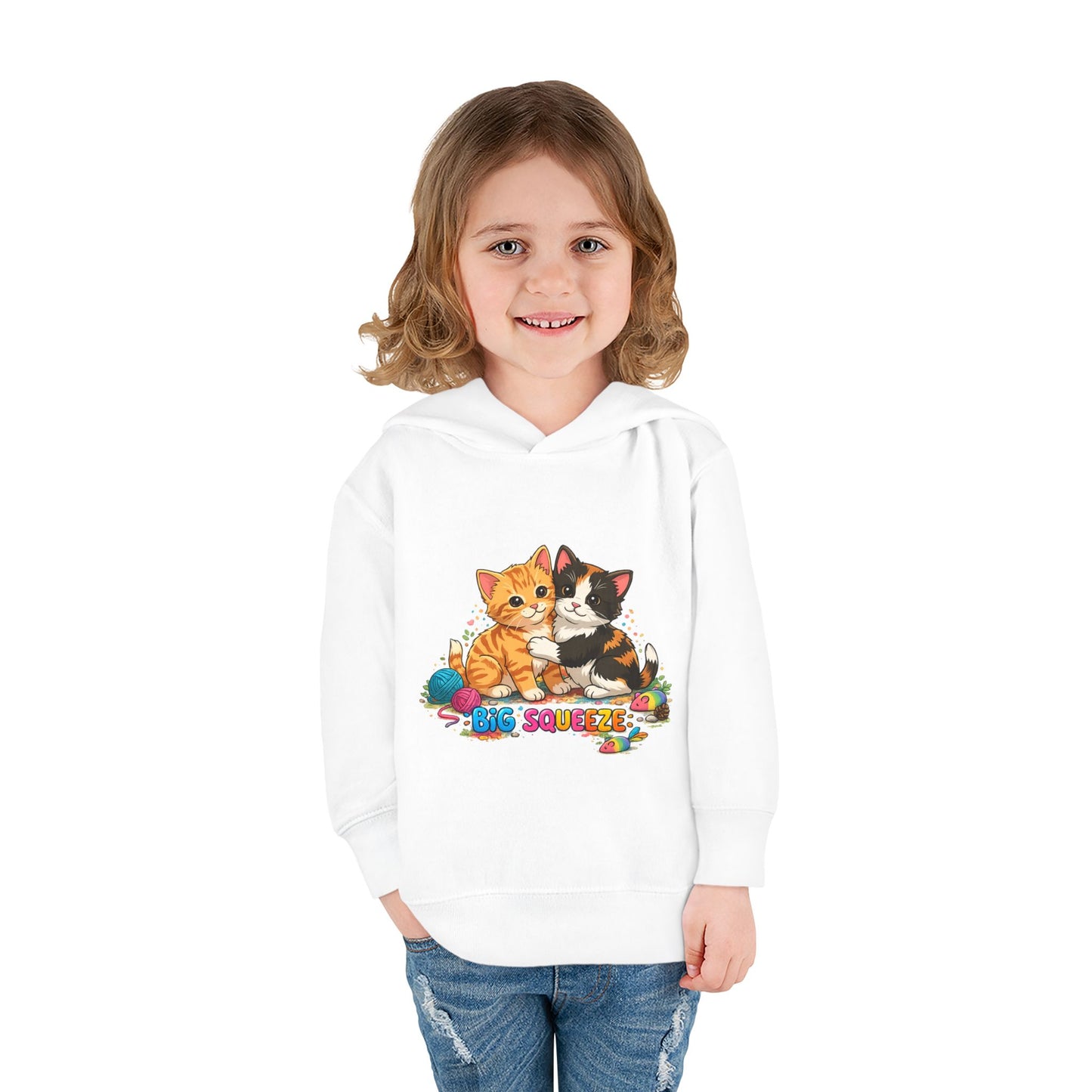 Big Squeeze Kitten Toddler Pullover Fleece Hoodie