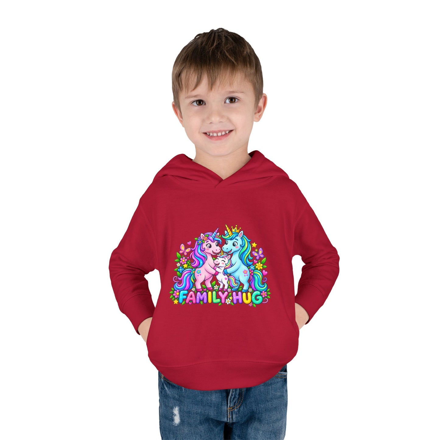 Family Hug Unicorn Toddler Pullover Fleece Hoodie