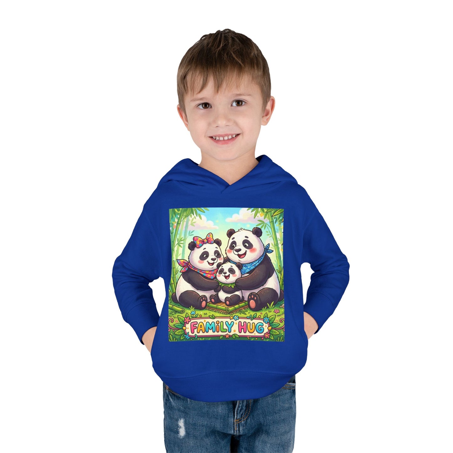 Family Hug Panda Toddler Pullover Fleece Hoodie