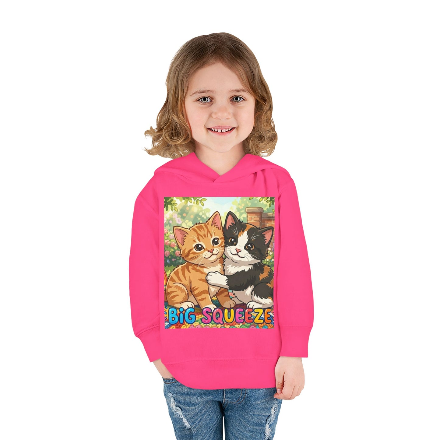 Big Squeeze Kitten Toddler Pullover Fleece Hoodie