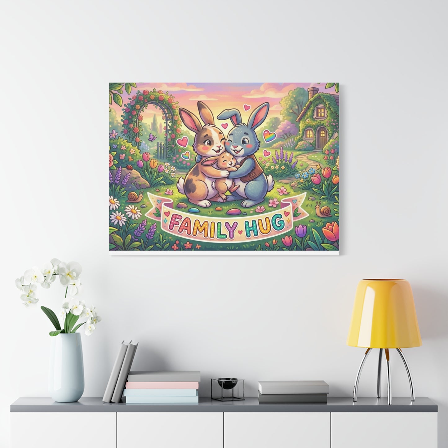 Family Hug Bunny Classic Canvas