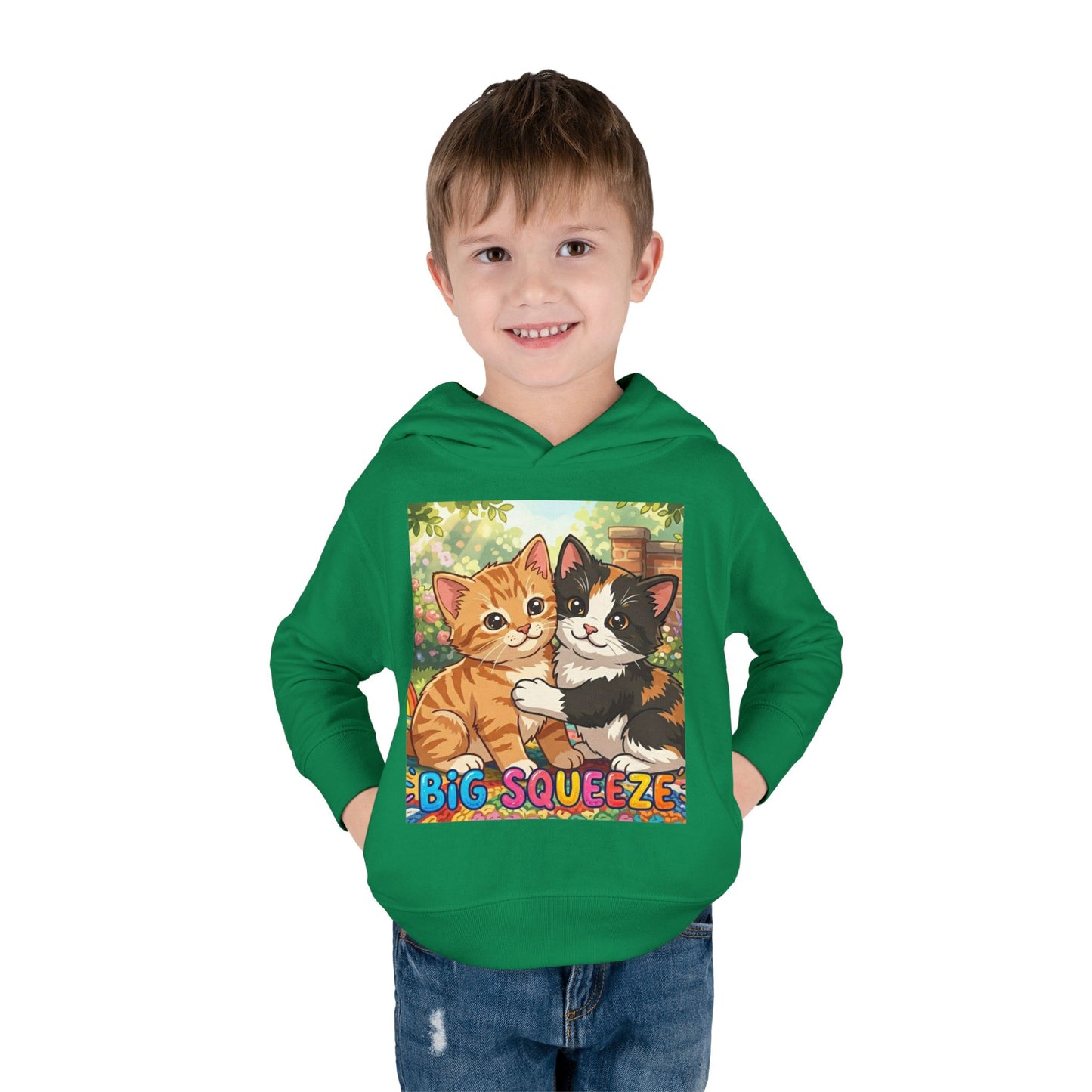 Big Squeeze Kitten Toddler Pullover Fleece Hoodie