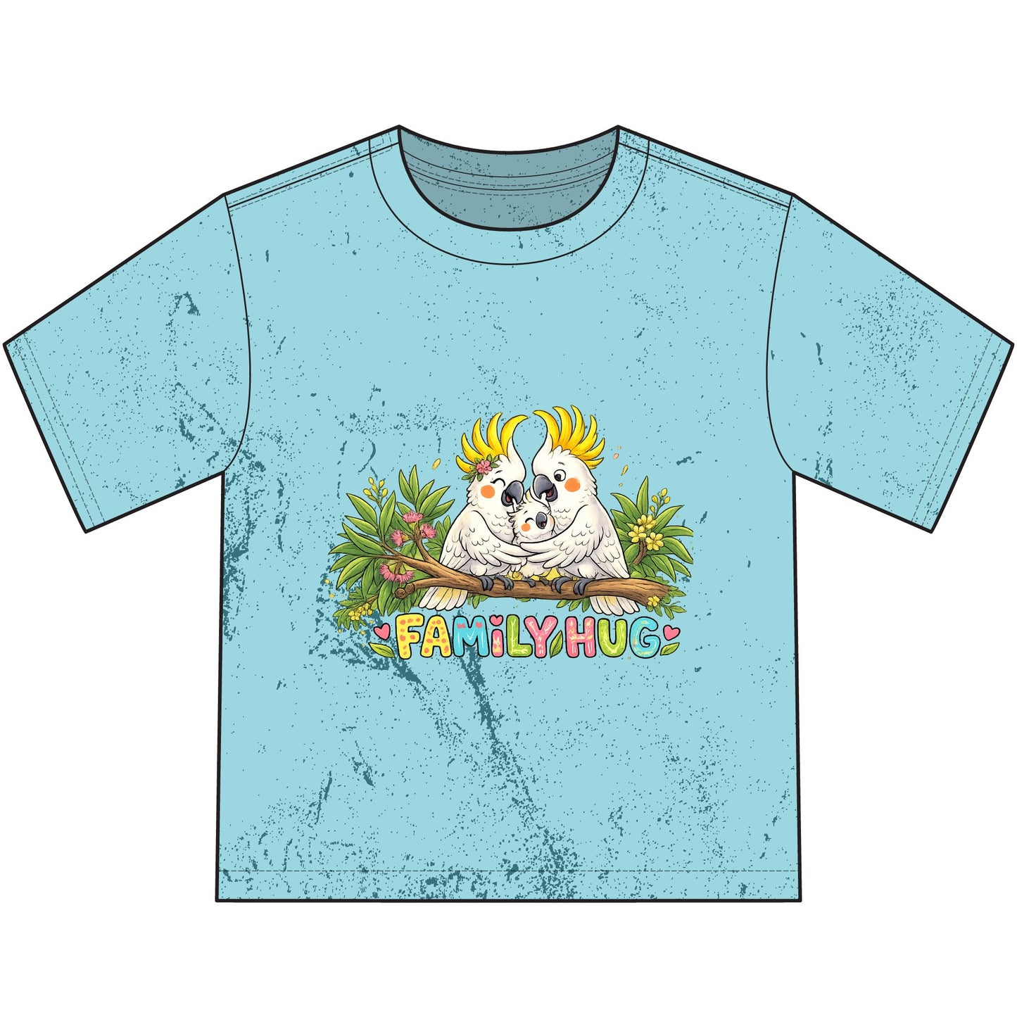 Family Hug Cockatoo Heavyweight Color Blast Youth T-Shirt