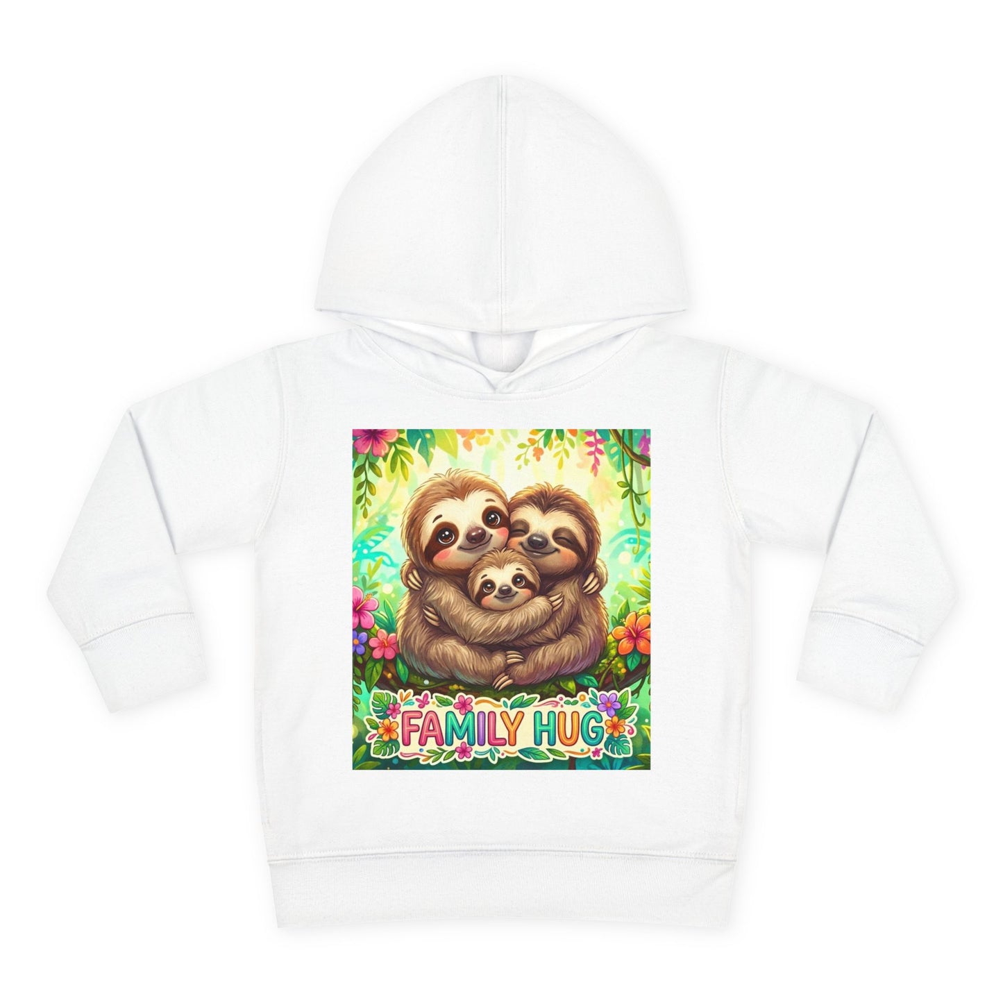 Family Hug Sloth Toddler Pullover Fleece Hoodie