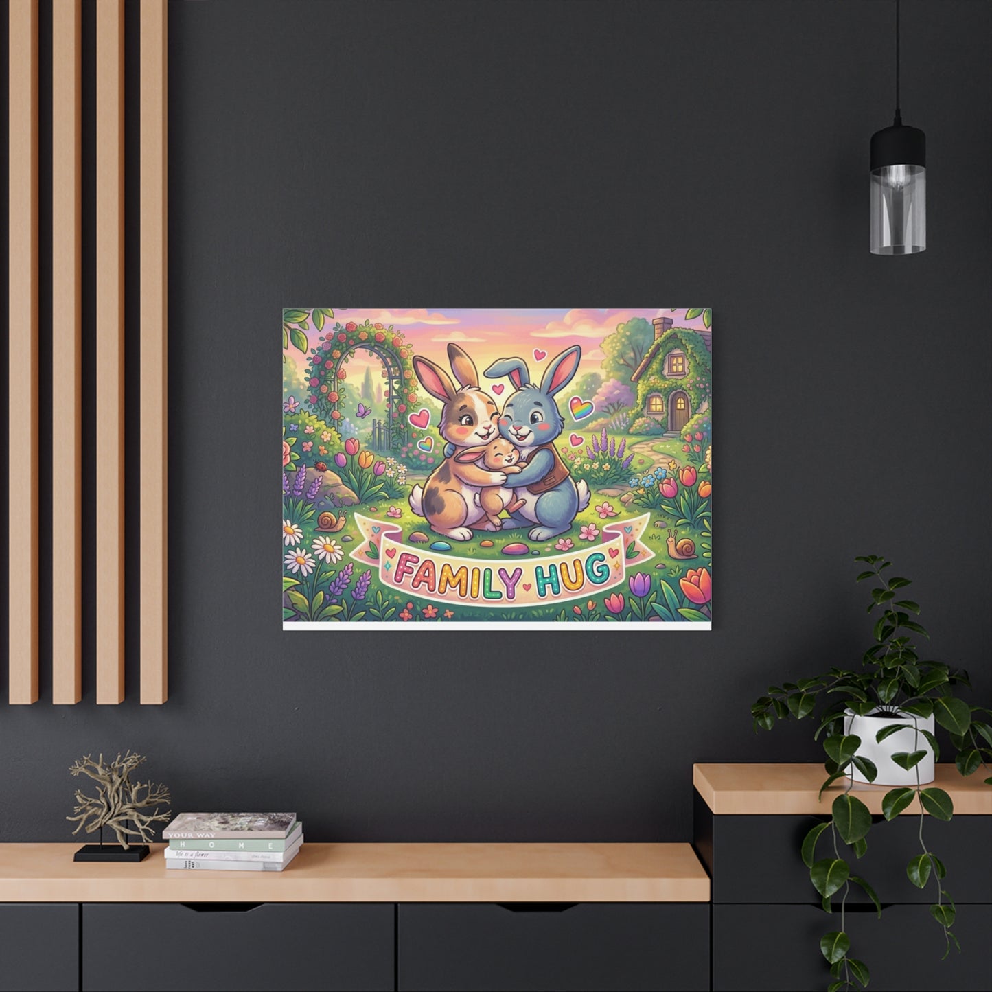 Family Hug Bunny Classic Canvas