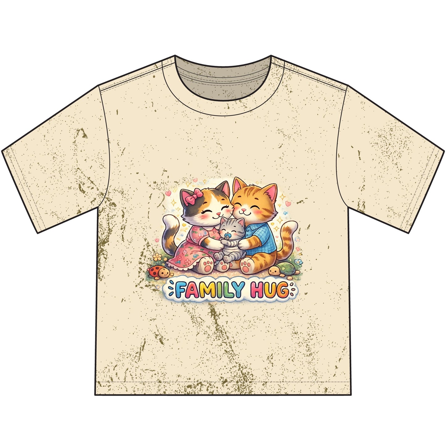 Family Hug Kitten Heavyweight Color Blast Youth T-Shirt