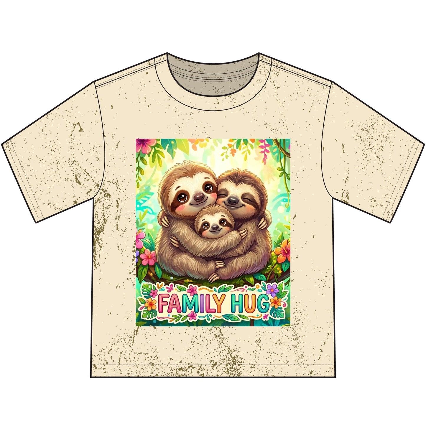 Family Hug Sloth Heavyweight Color Blast Youth T-Shirt