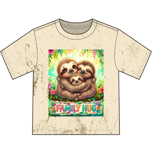 Family Hug Sloth Heavyweight Color Blast Youth T-Shirt