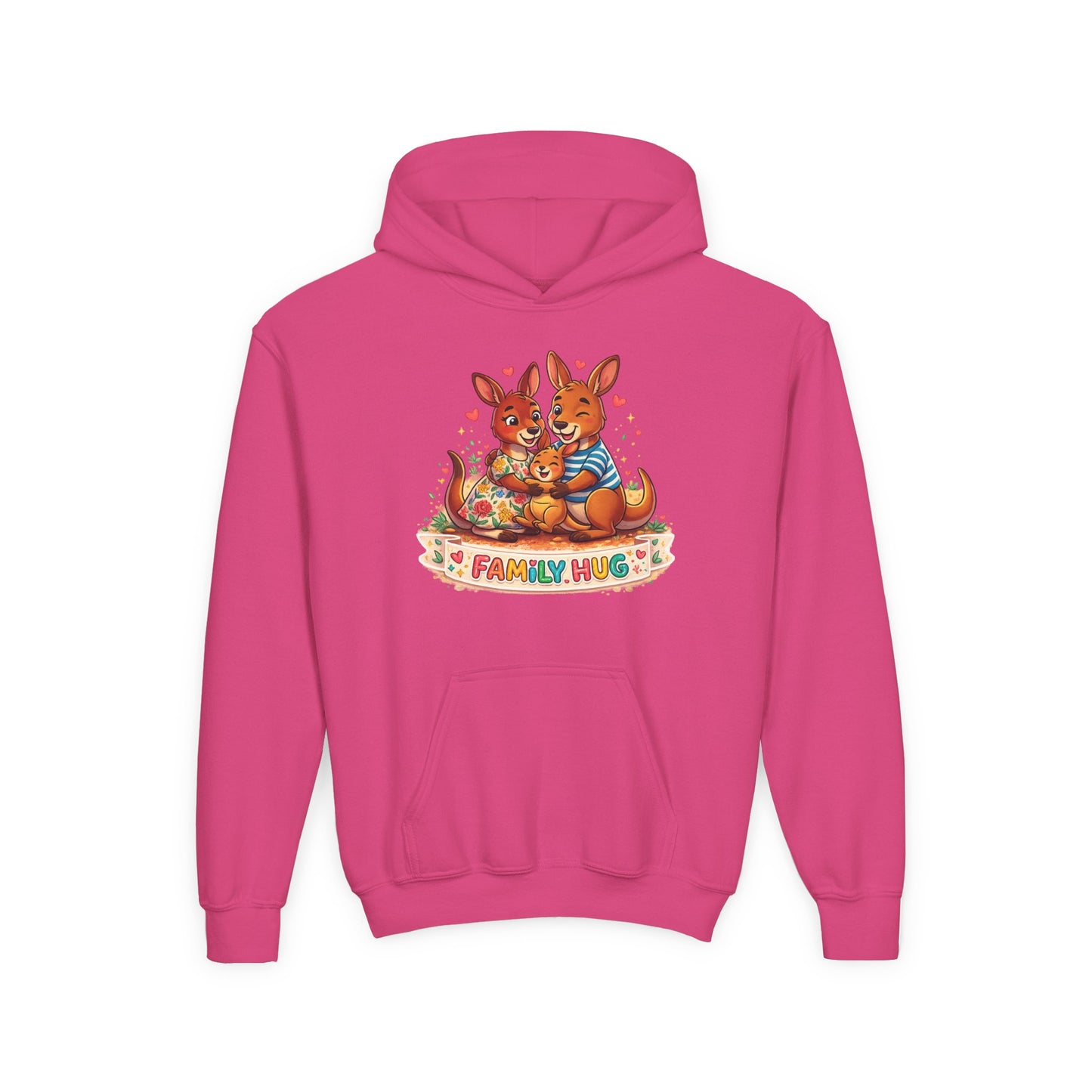 Family Hug Kangaroo Youth Heavy Blend Hooded Sweatshirt