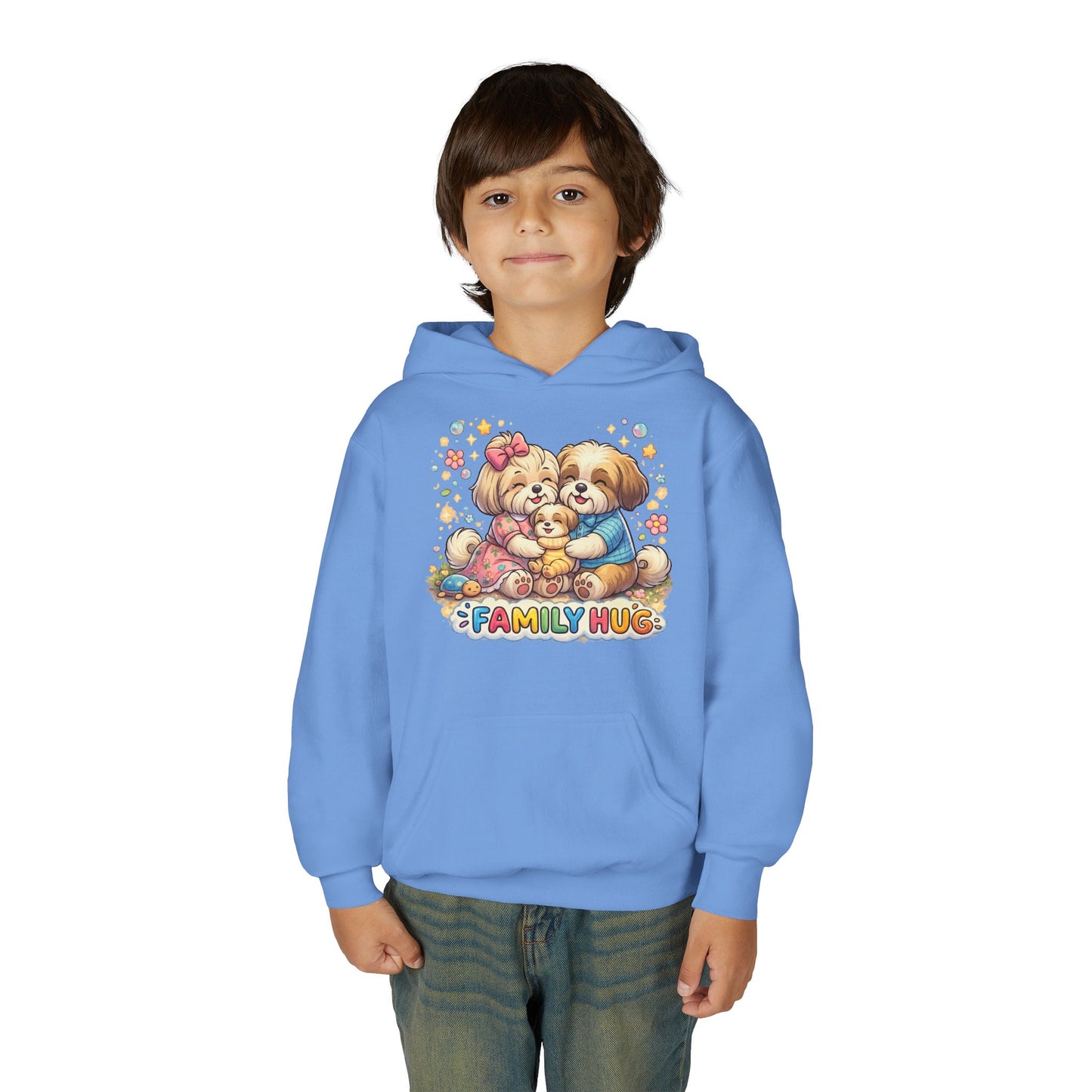 Family Hug Shih Tzu Youth Heavy Blend Hooded Sweatshirt