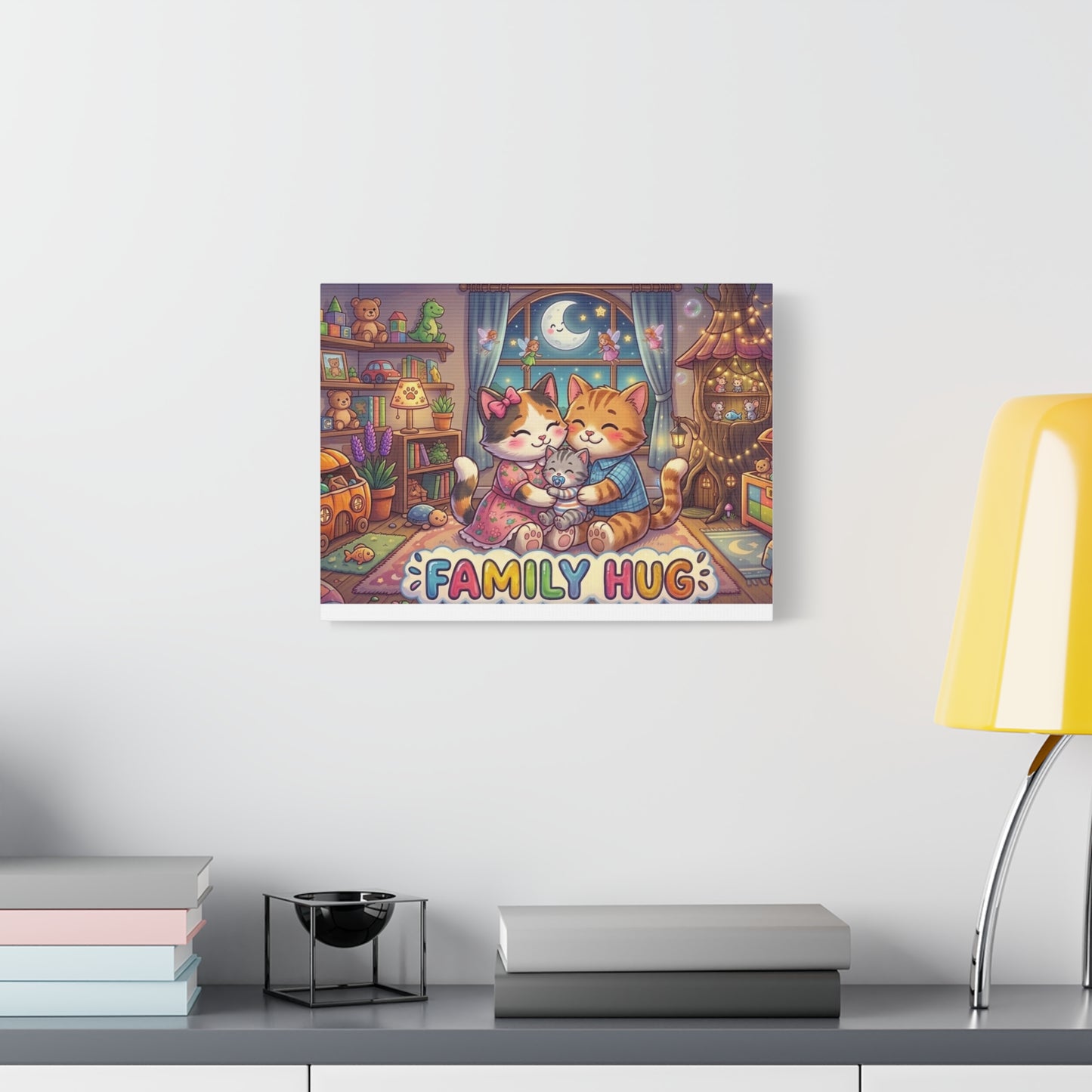 Family Hug Kitten Classic Canvas
