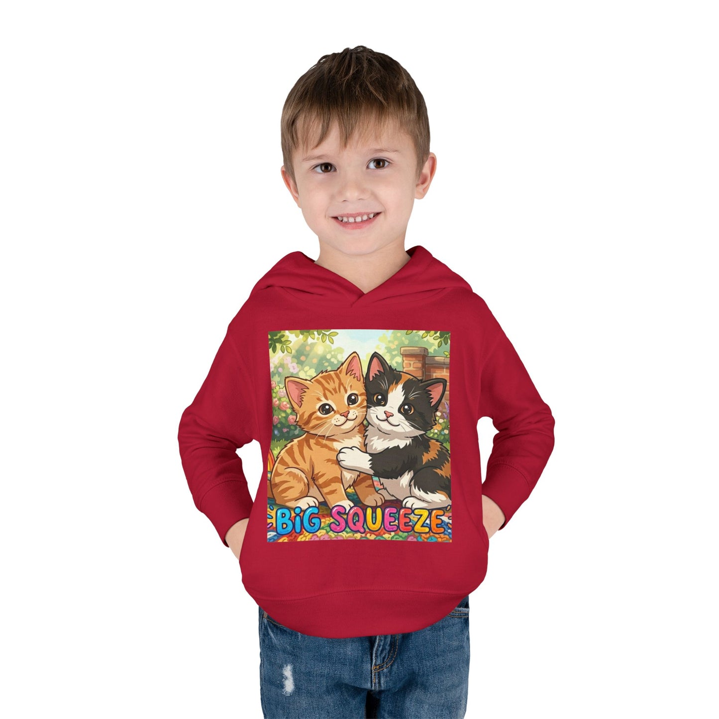 Big Squeeze Kitten Toddler Pullover Fleece Hoodie